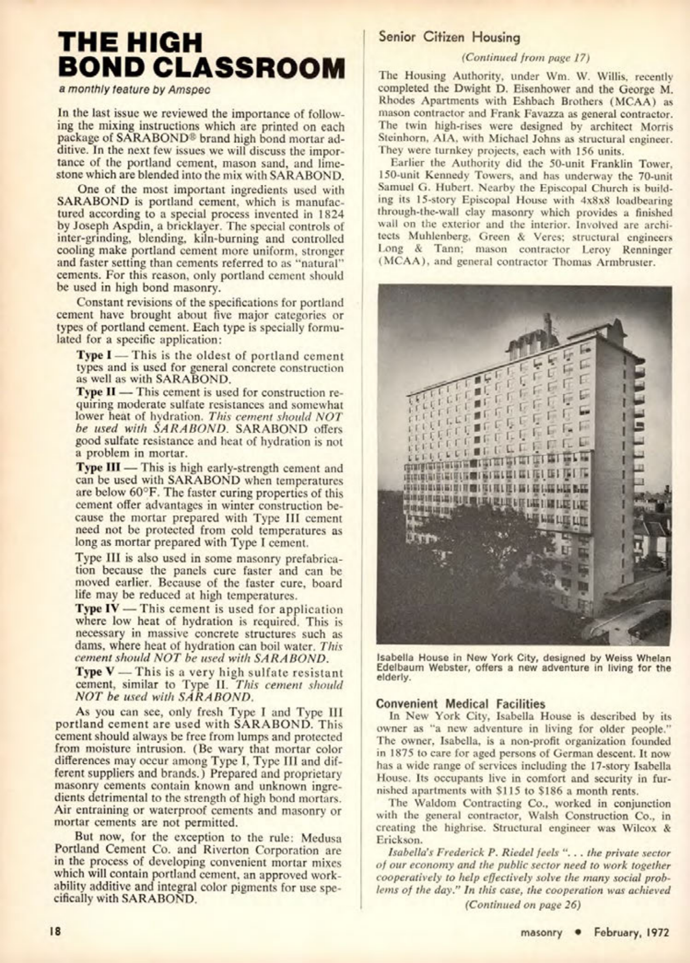 Masonry Magazine February 1972 Page. 18