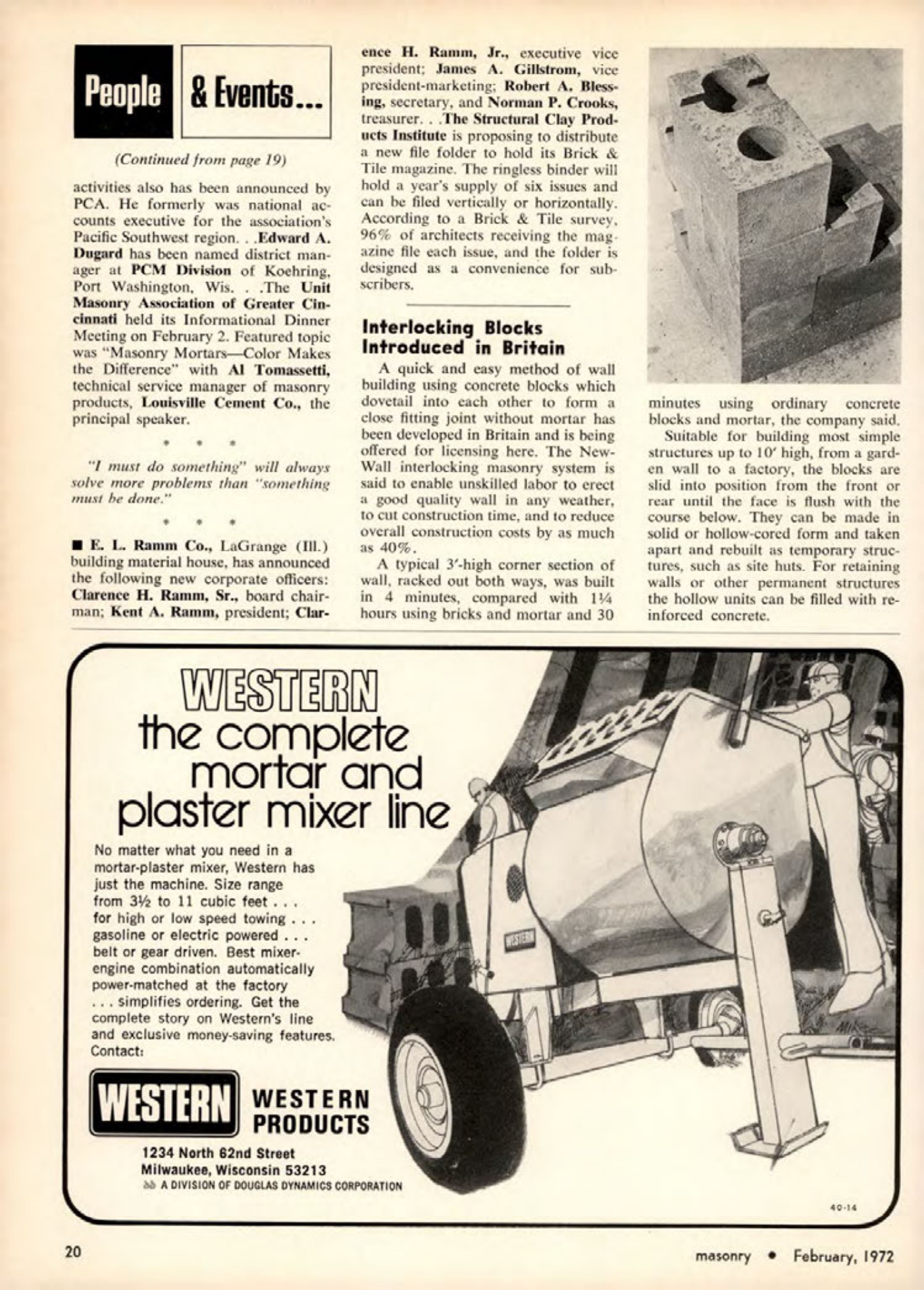 Masonry Magazine February 1972 Page. 20
