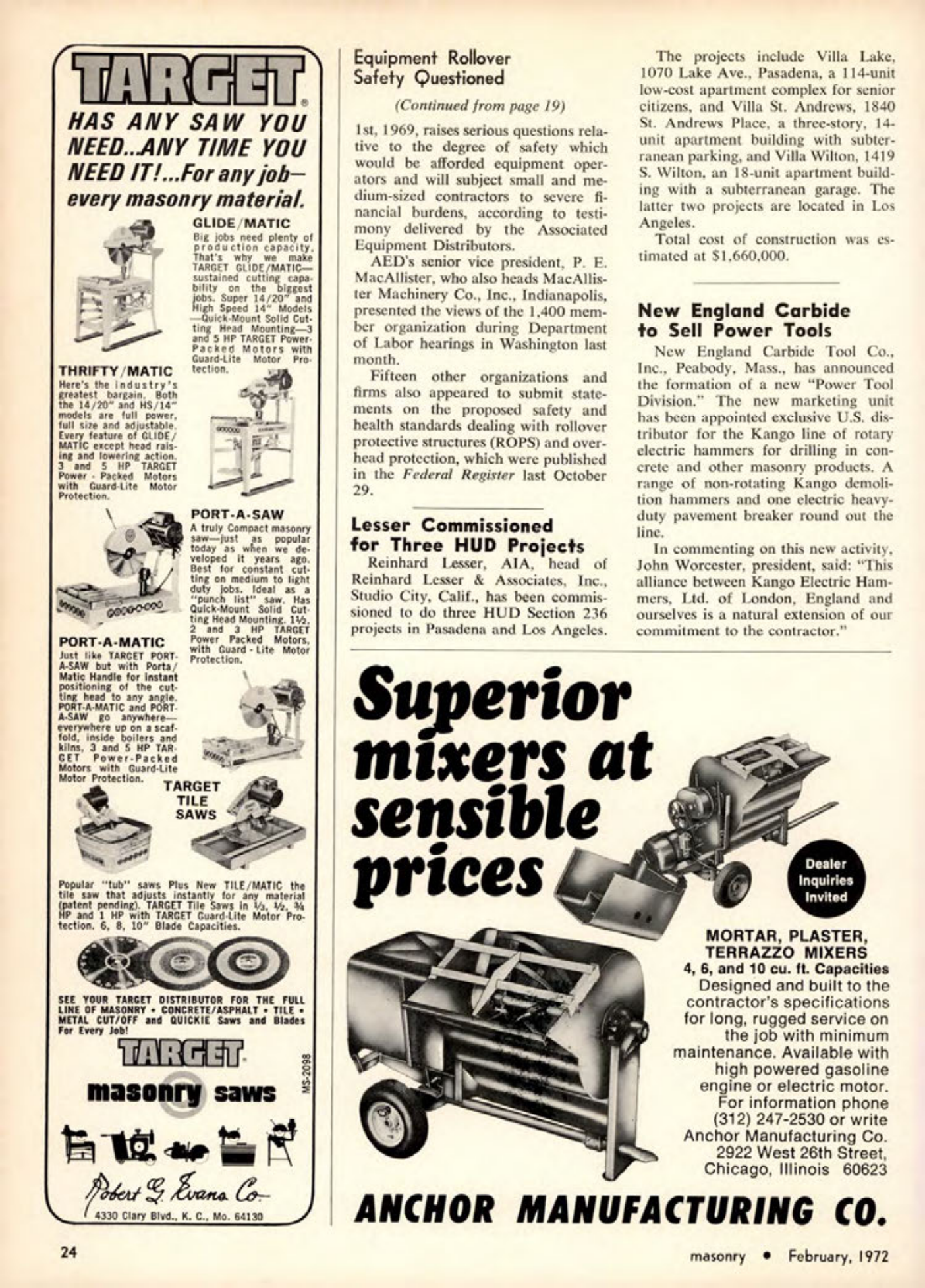 Masonry Magazine February 1972 Page. 24