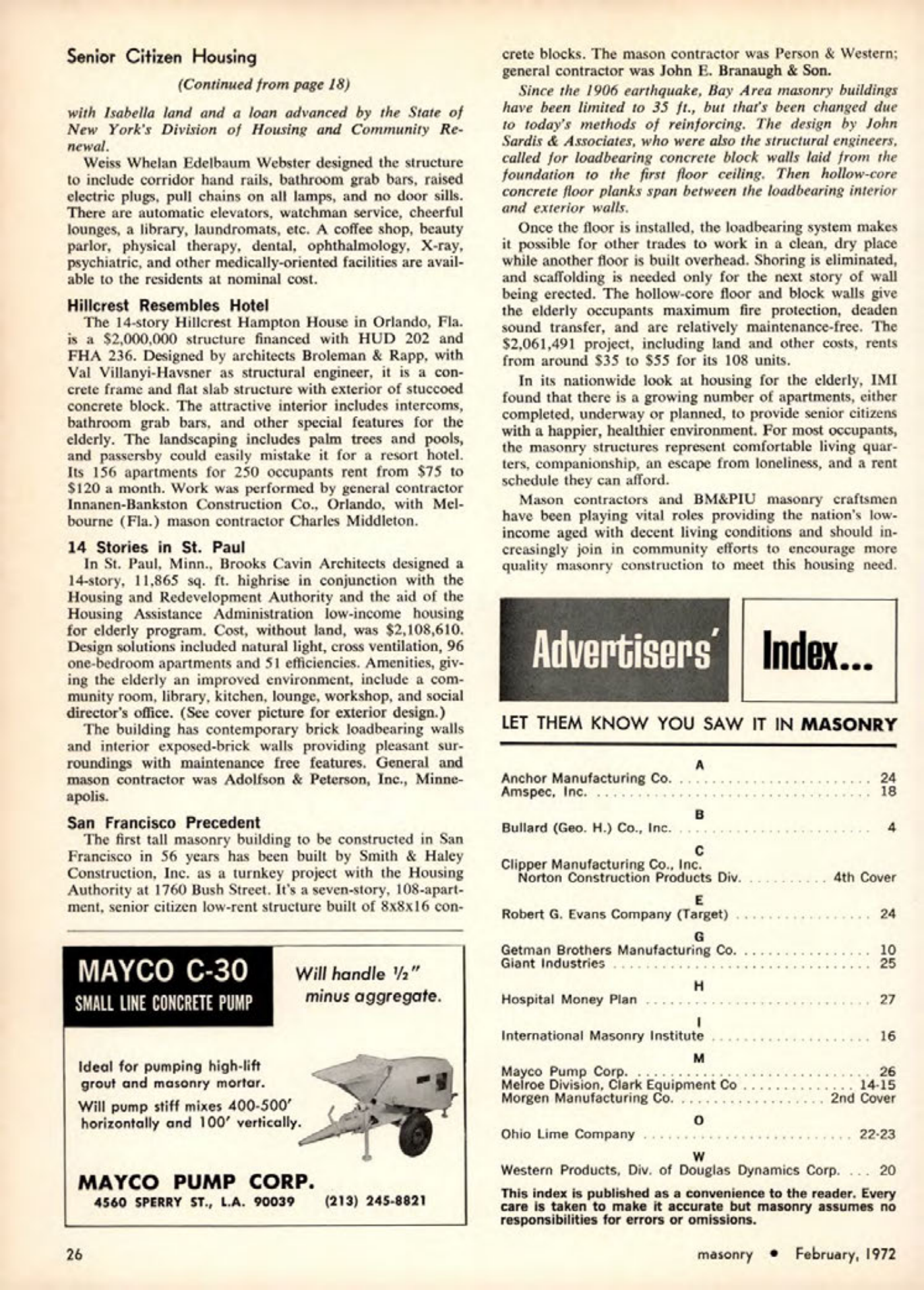 Masonry Magazine February 1972 Page. 26
