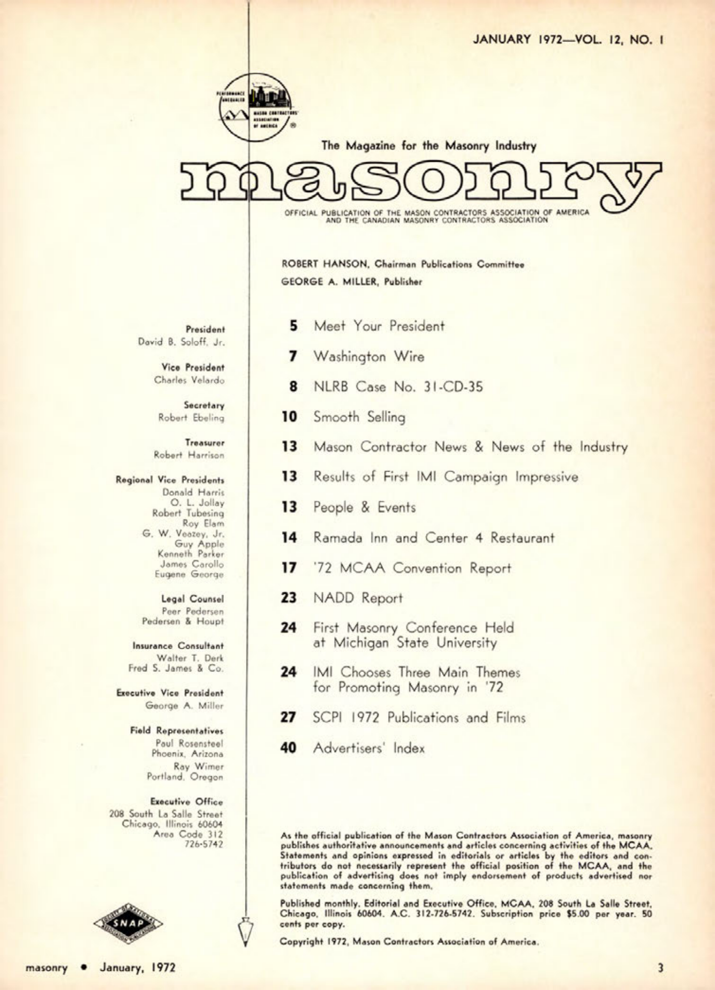 Masonry Magazine January 1972 Page. 3