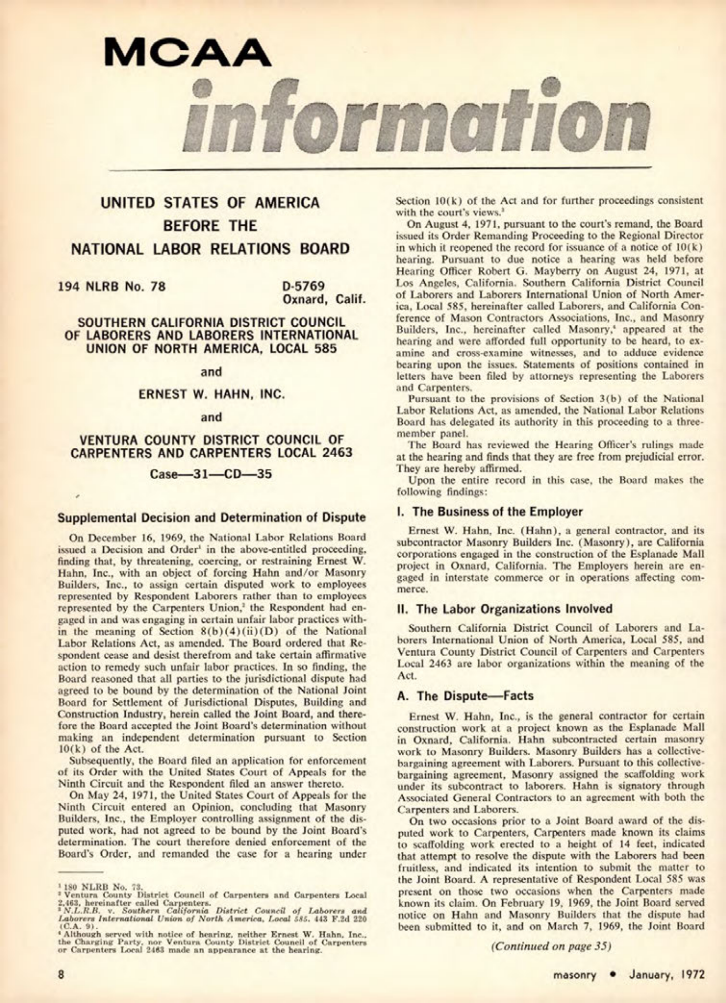 Masonry Magazine January 1972 Page. 8