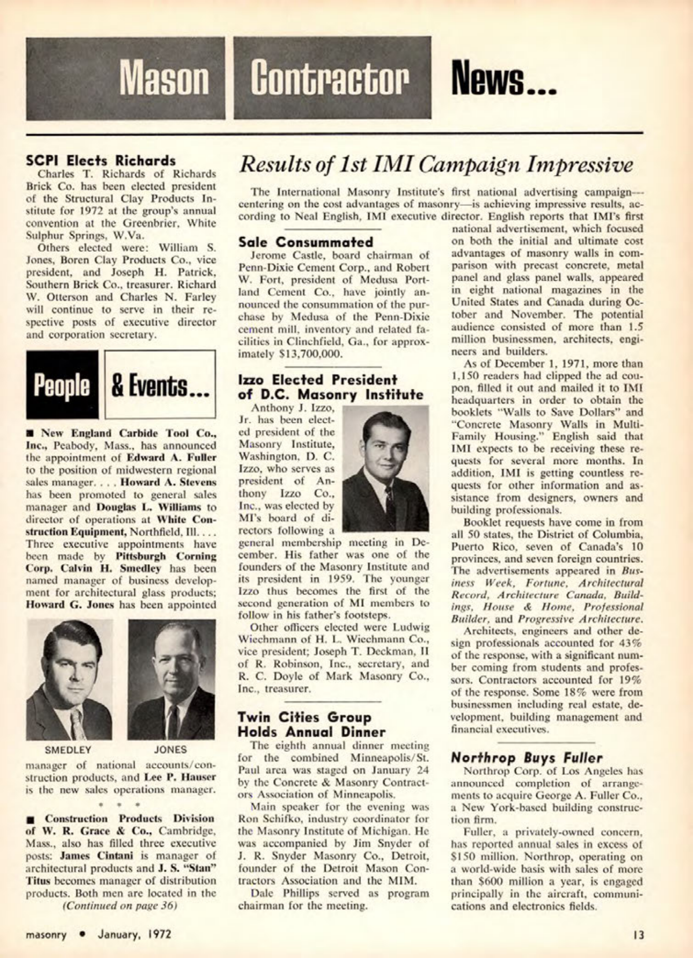 Masonry Magazine January 1972 Page. 13