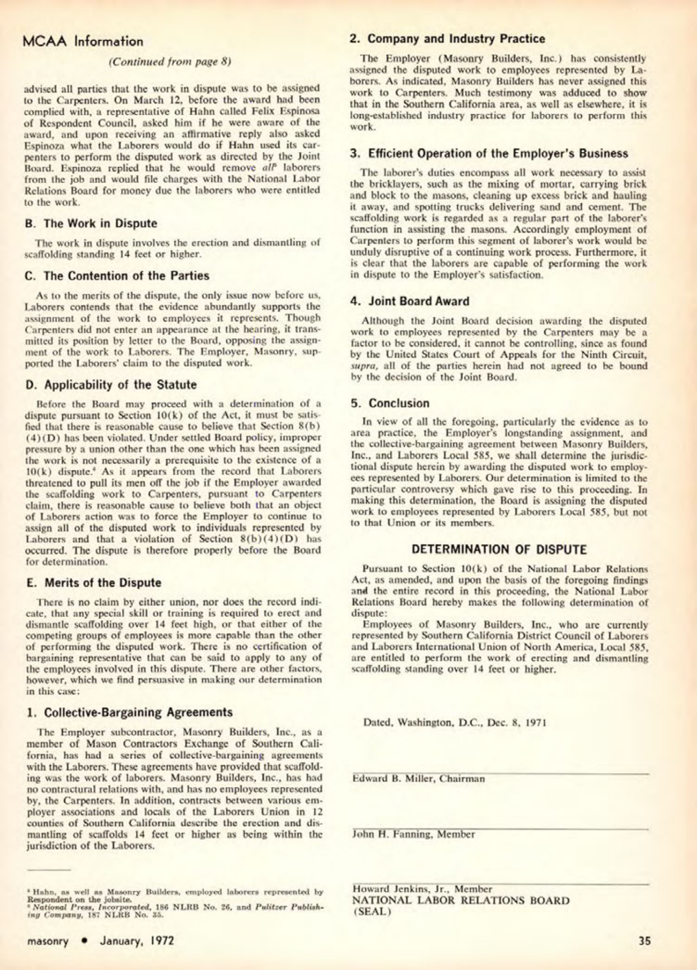 Masonry Magazine January 1972 Page. 35