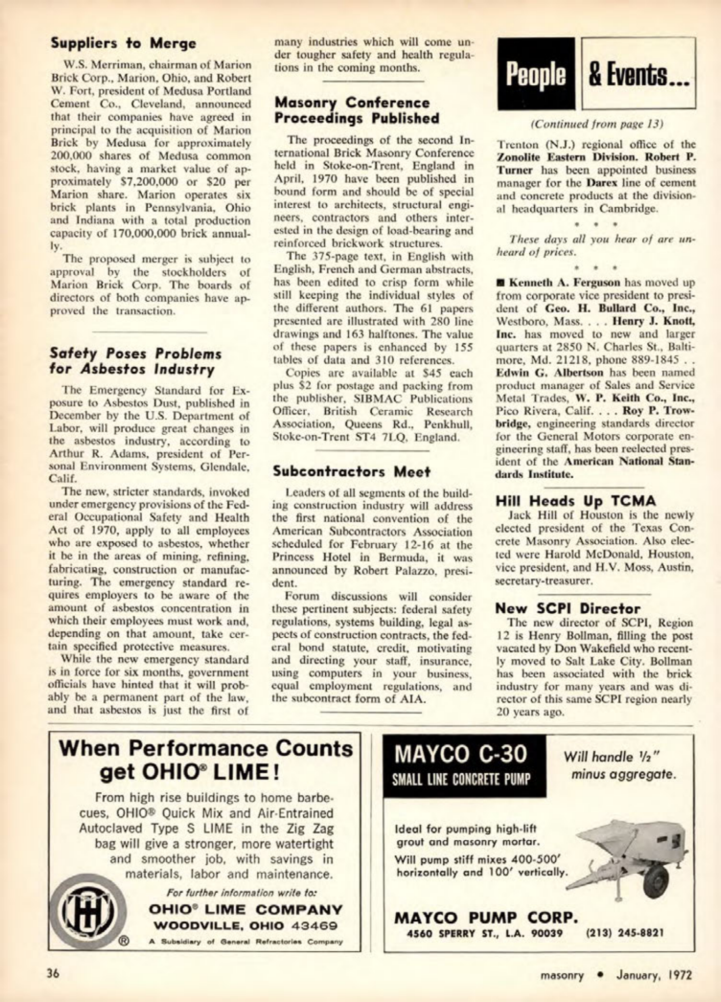 Masonry Magazine January 1972 Page. 36
