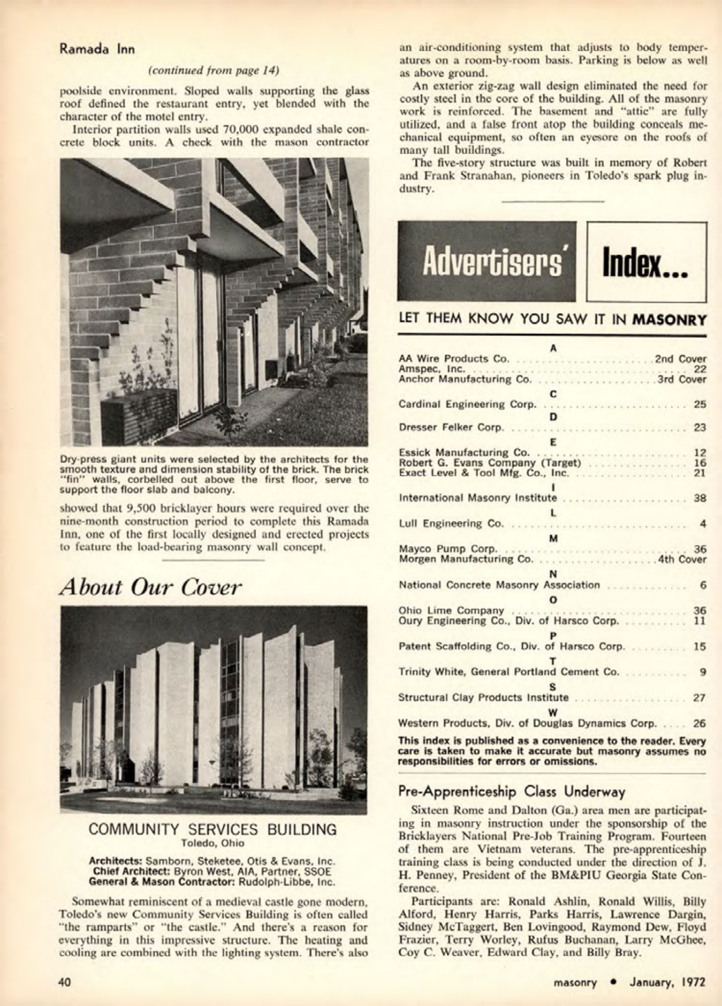 Masonry Magazine January 1972 Page. 40