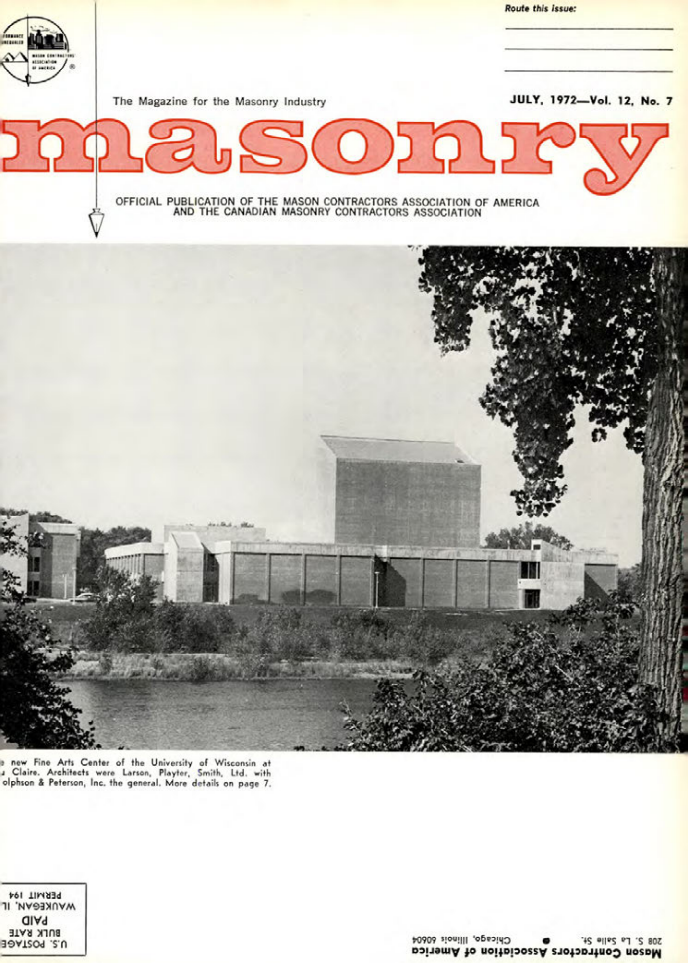 Masonry Magazine July 1972 Page. 1