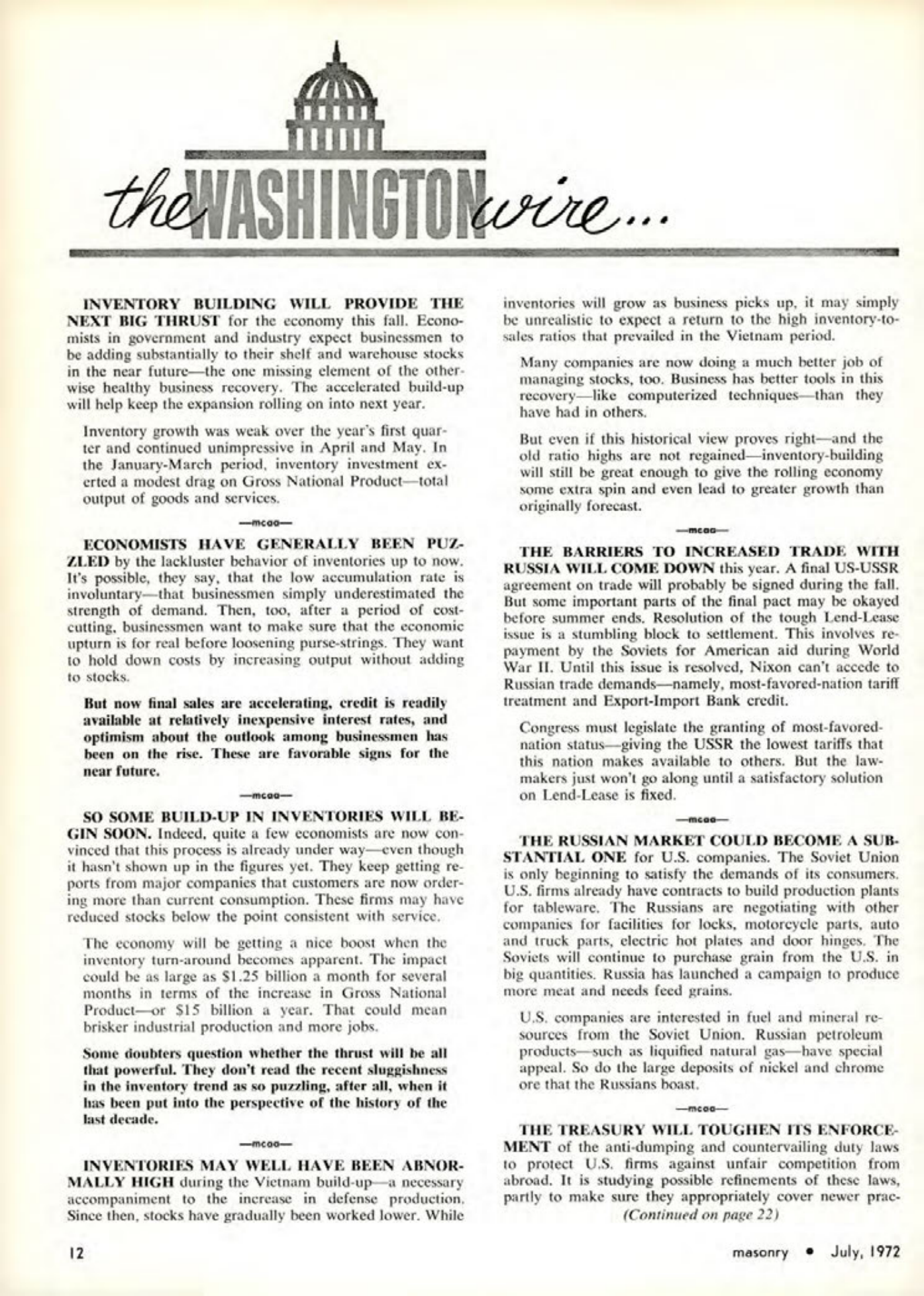 Masonry Magazine July 1972 Page. 12