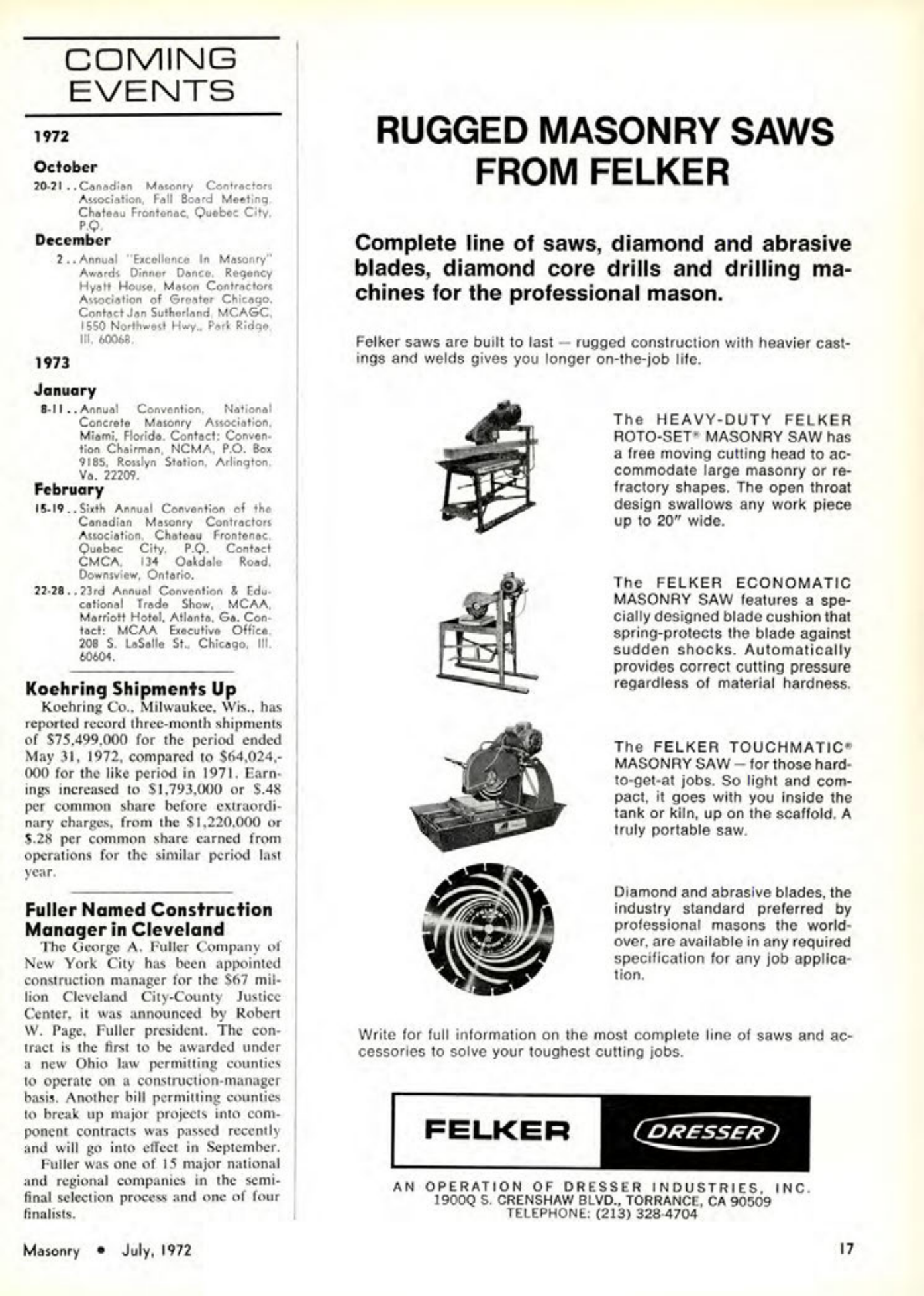 Masonry Magazine July 1972 Page. 17