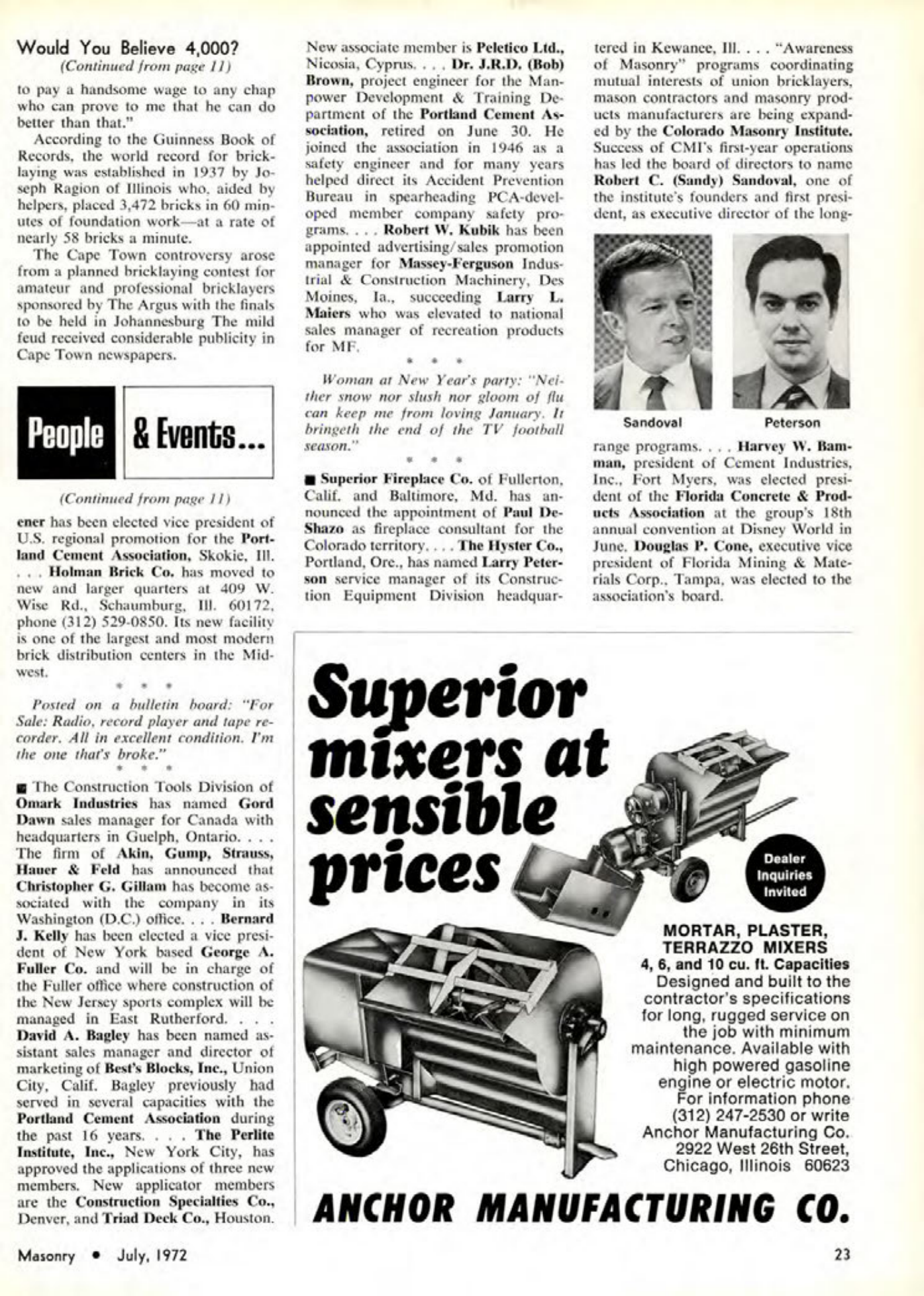 Masonry Magazine July 1972 Page. 19
