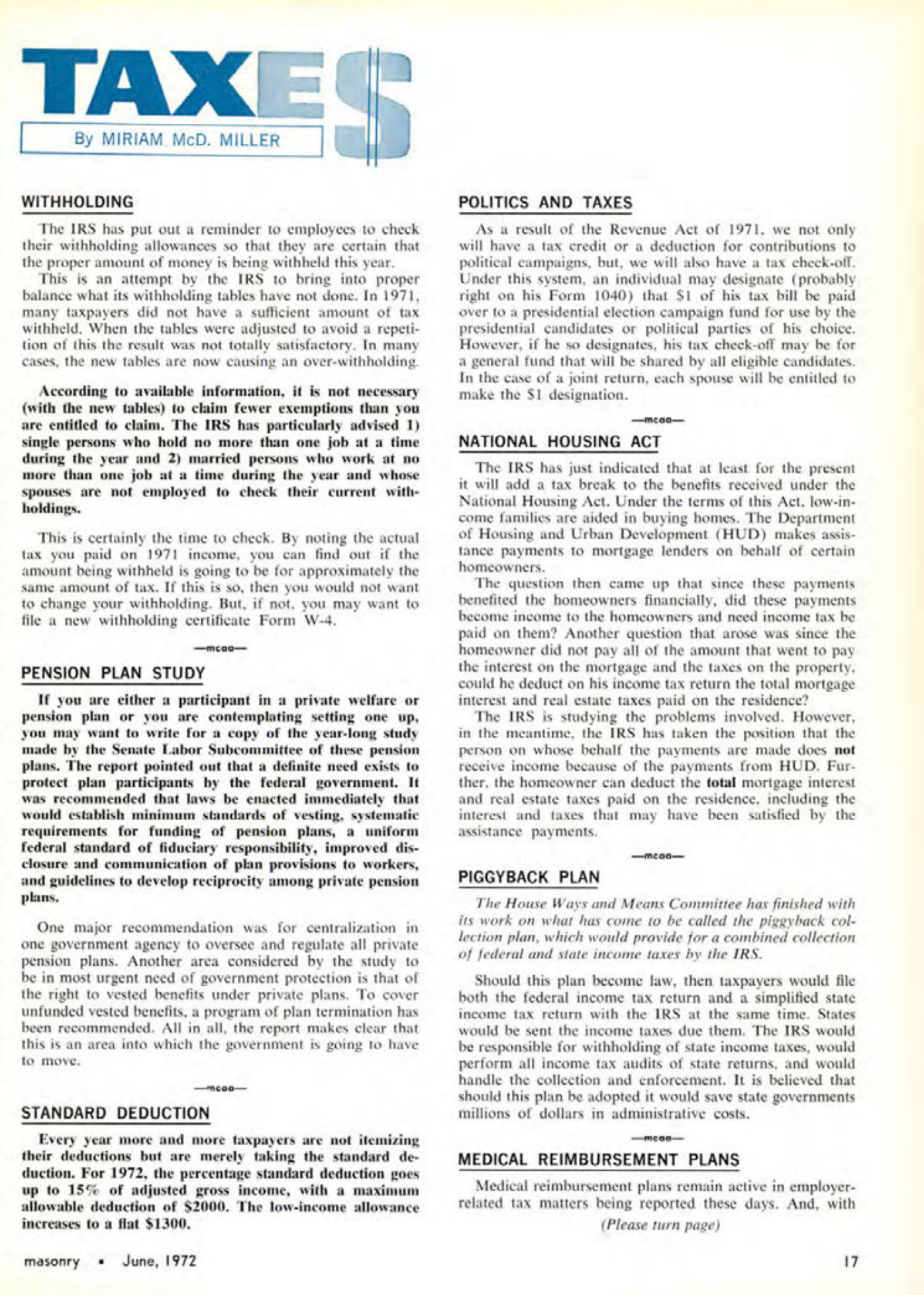 Masonry Magazine June 1972 Page. 17