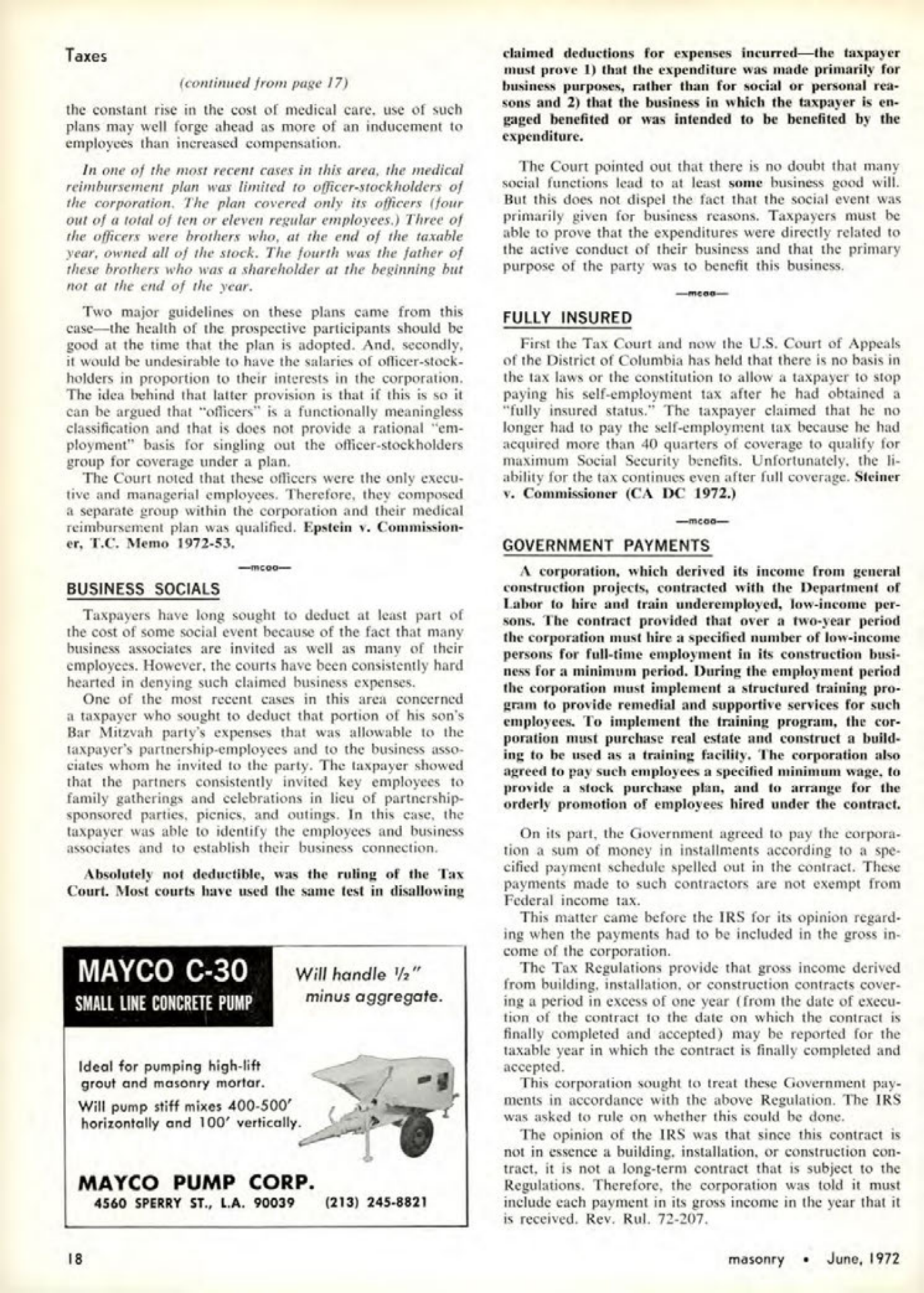 Masonry Magazine June 1972 Page. 18