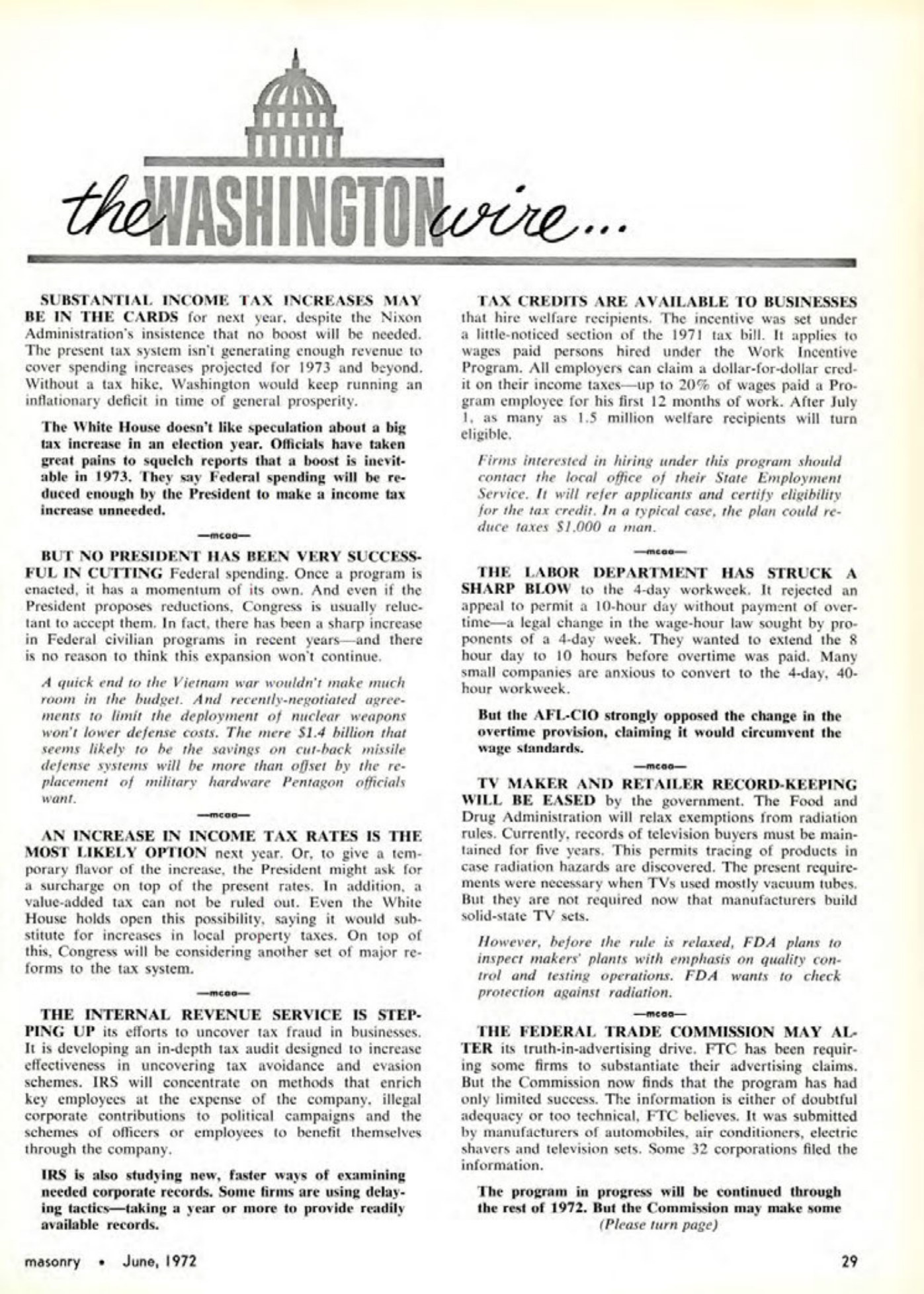 Masonry Magazine June 1972 Page. 29