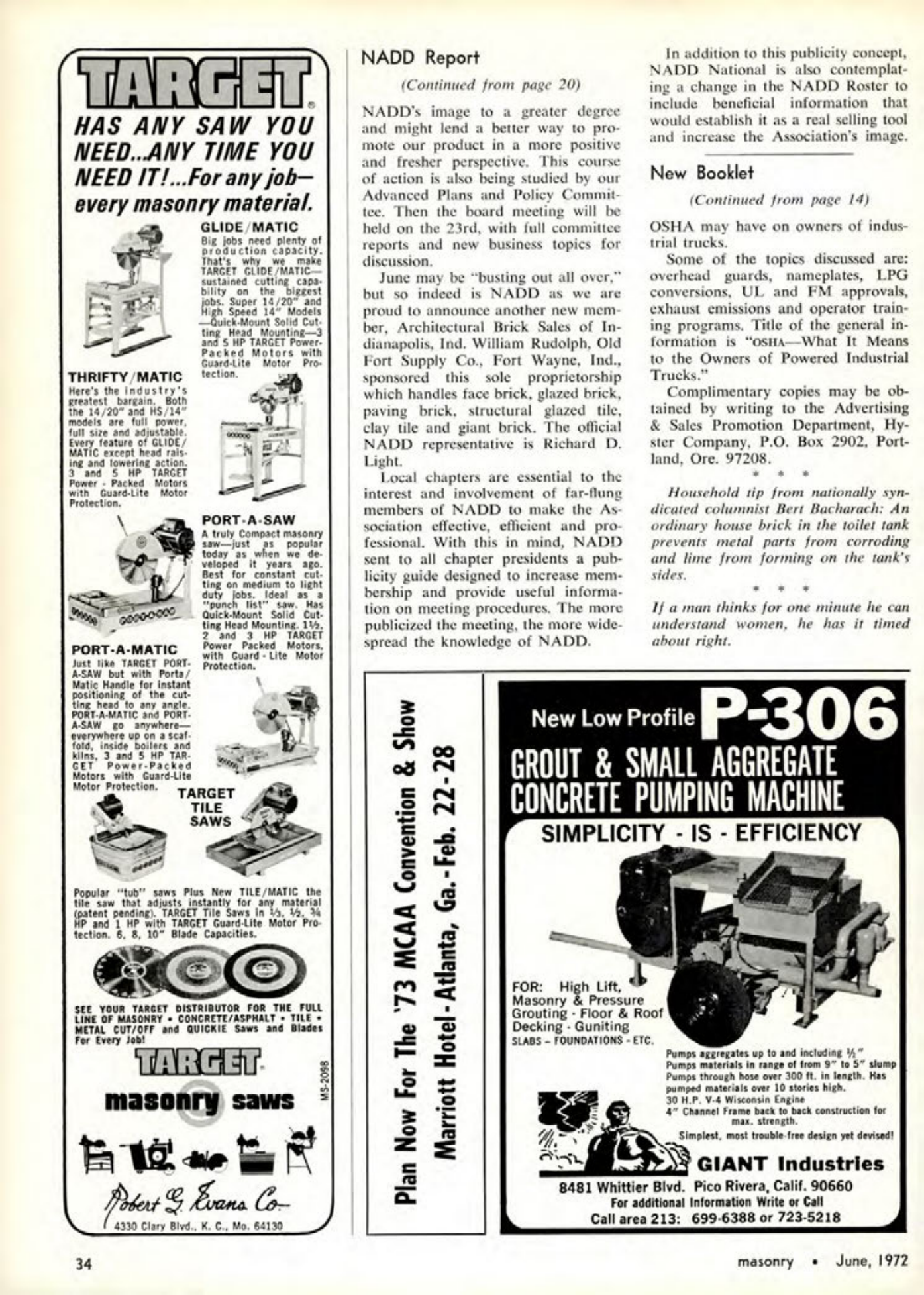 Masonry Magazine June 1972 Page. 34