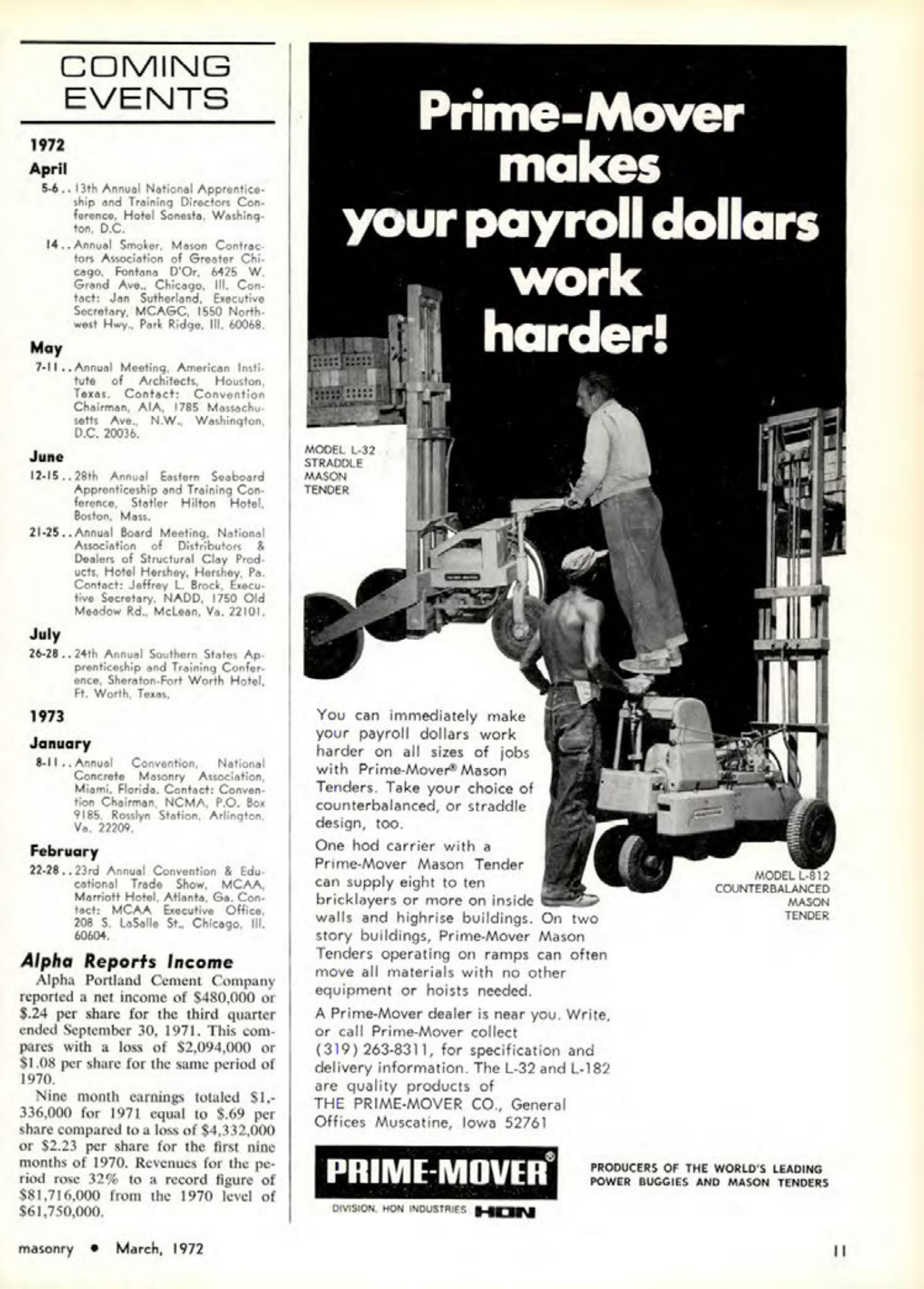 Masonry Magazine March 1972 Page. 11
