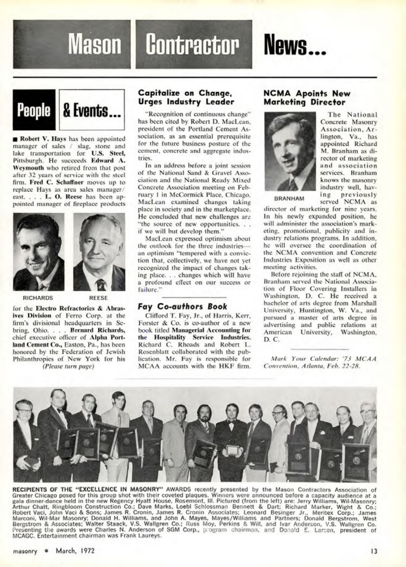 Masonry Magazine March 1972 Page. 13