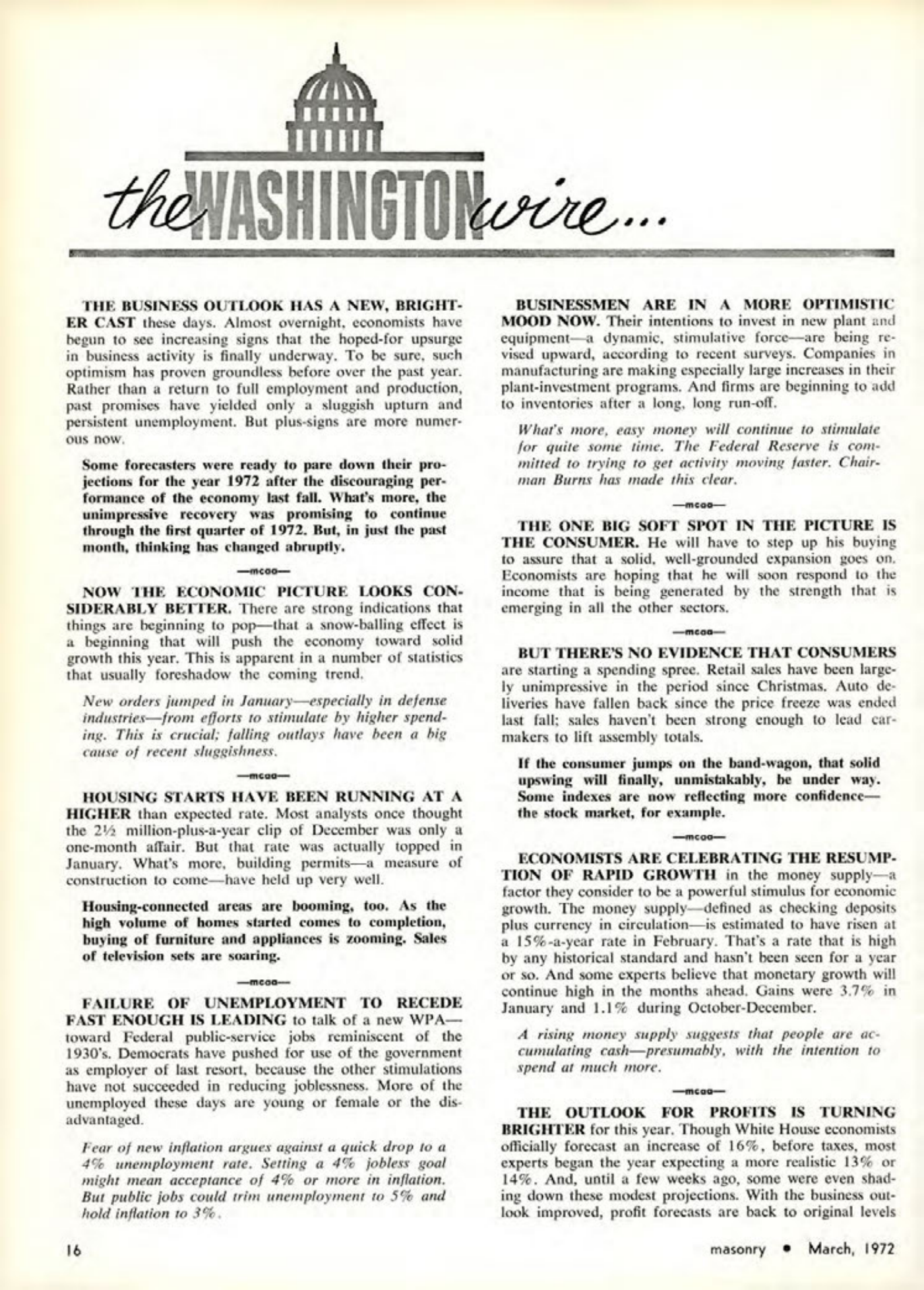 Masonry Magazine March 1972 Page. 16