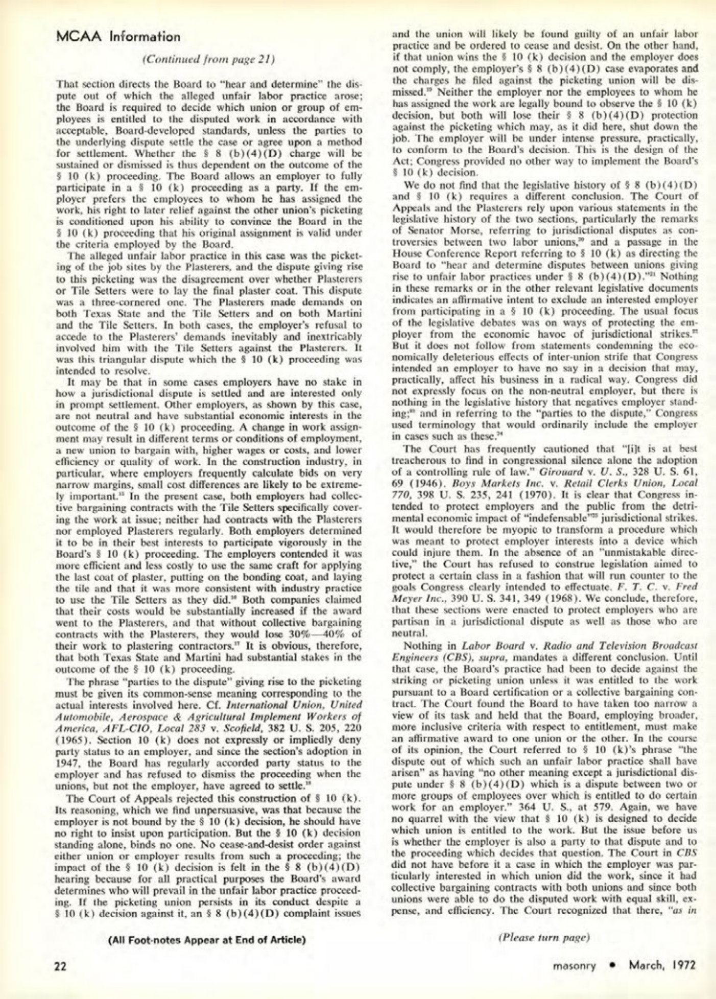 Masonry Magazine March 1972 Page. 22