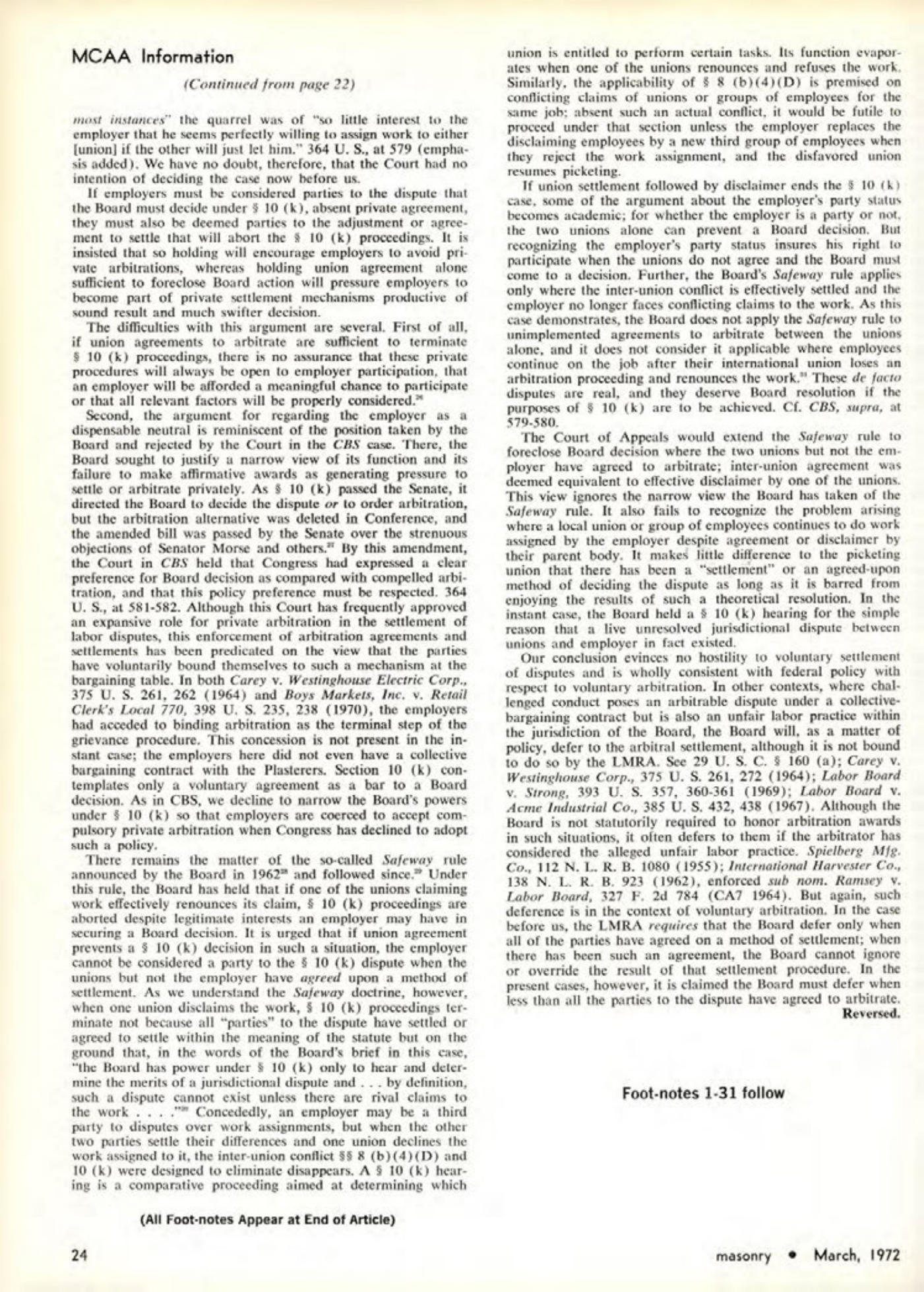 Masonry Magazine March 1972 Page. 24