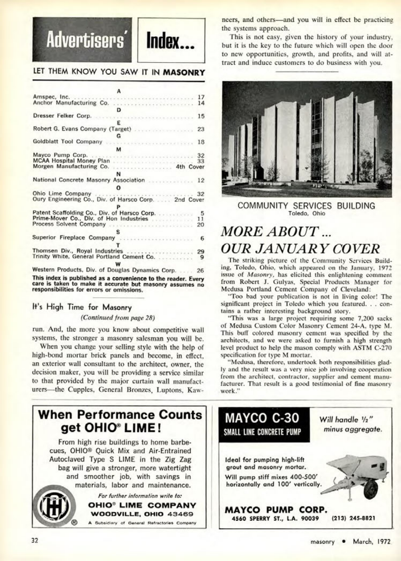 Masonry Magazine March 1972 Page. 32