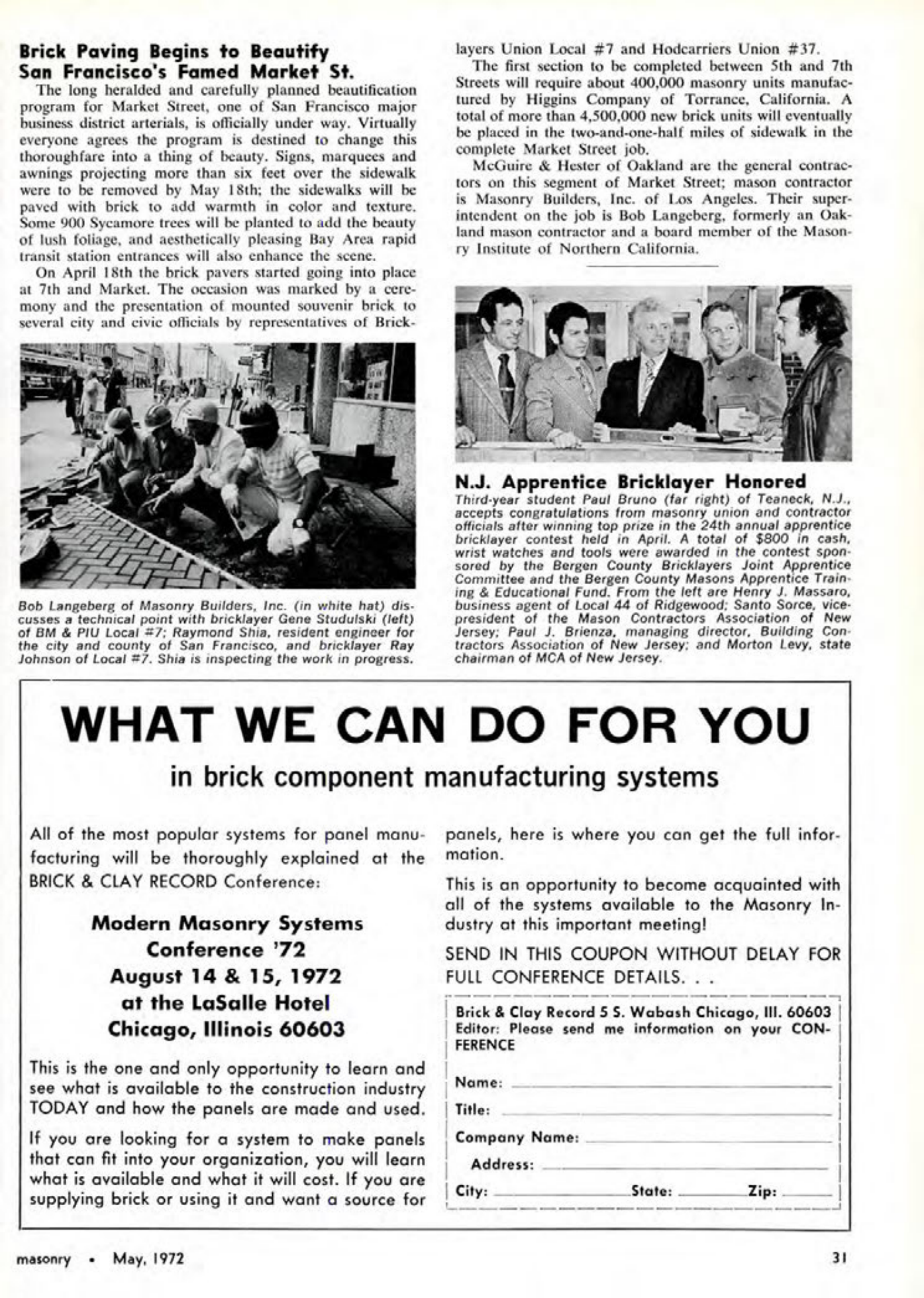 Masonry Magazine May 1972 Page. 29