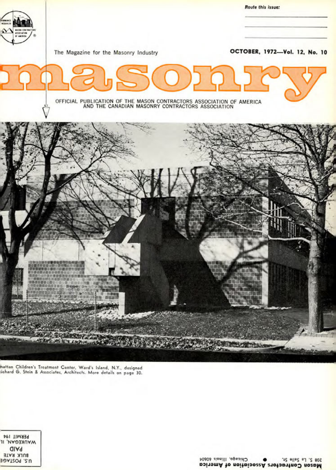 Masonry Magazine October 1972 Page. 1