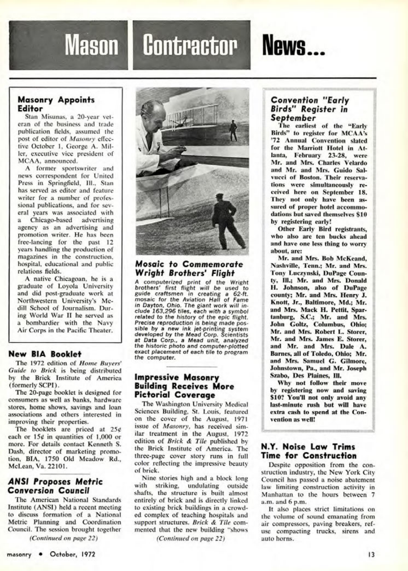 Masonry Magazine October 1972 Page. 13