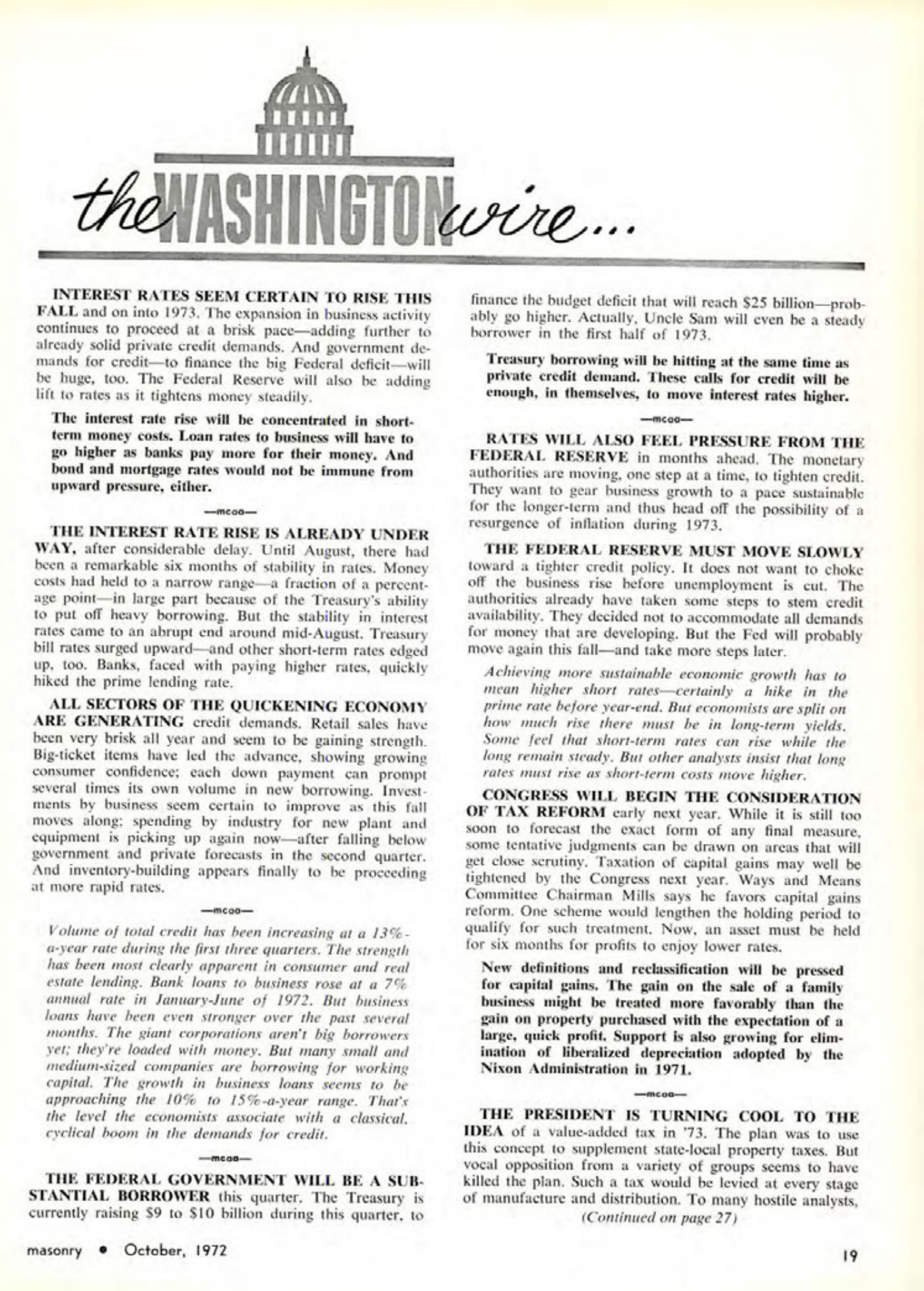 Masonry Magazine October 1972 Page. 19