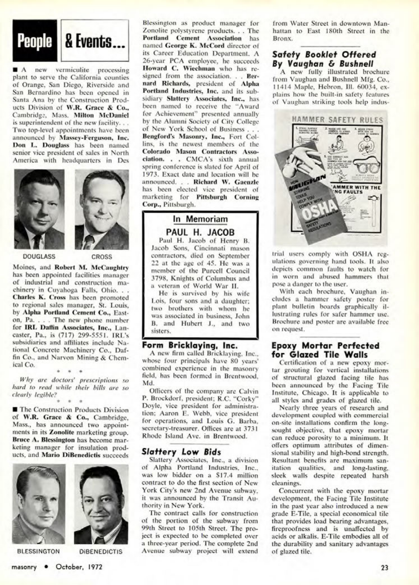 Masonry Magazine October 1972 Page. 23