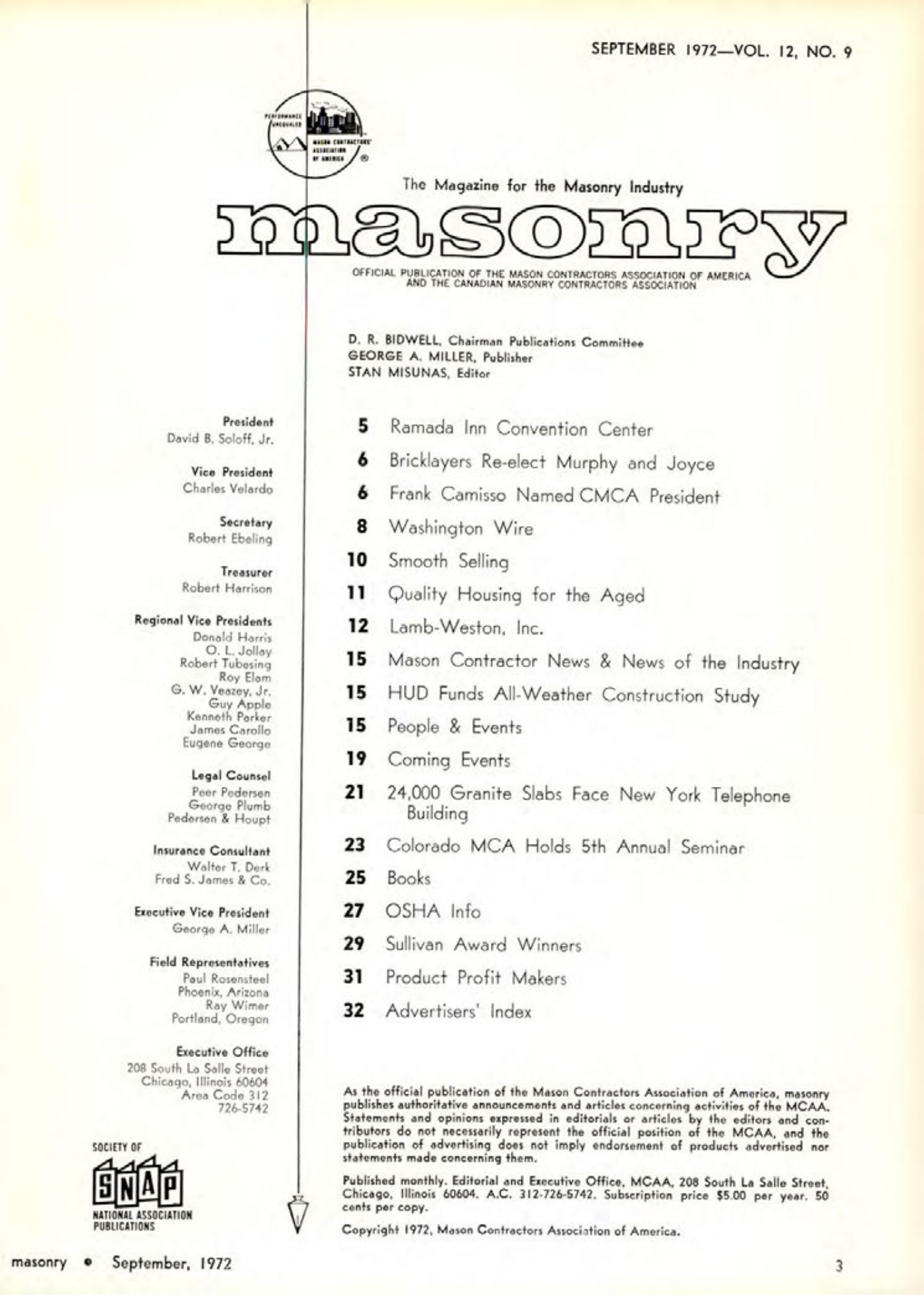 Masonry Magazine September 1972 Page. 3