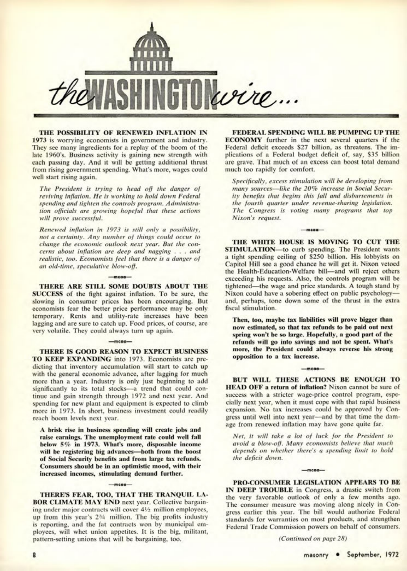 Masonry Magazine September 1972 Page. 8