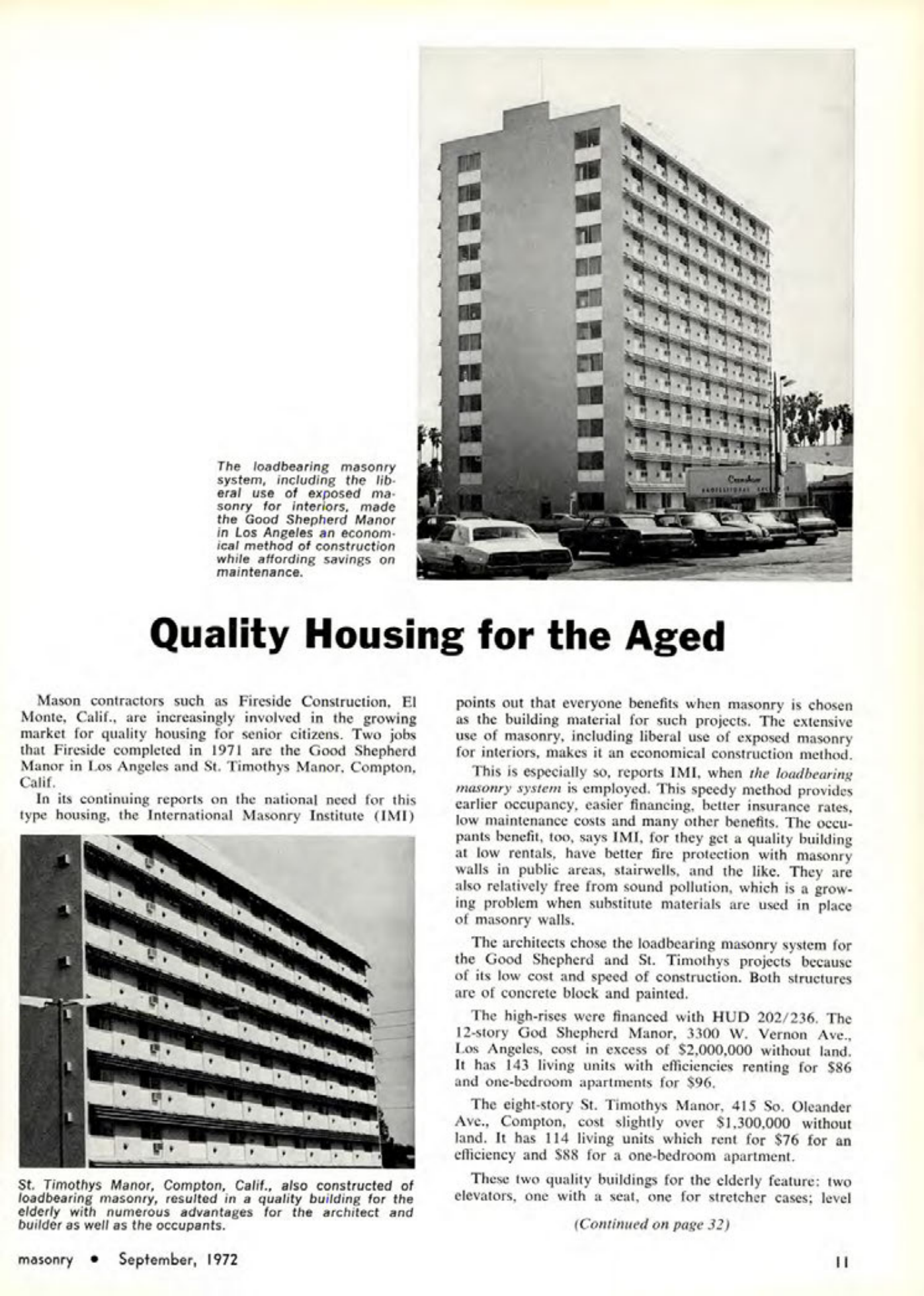 Masonry Magazine September 1972 Page. 11
