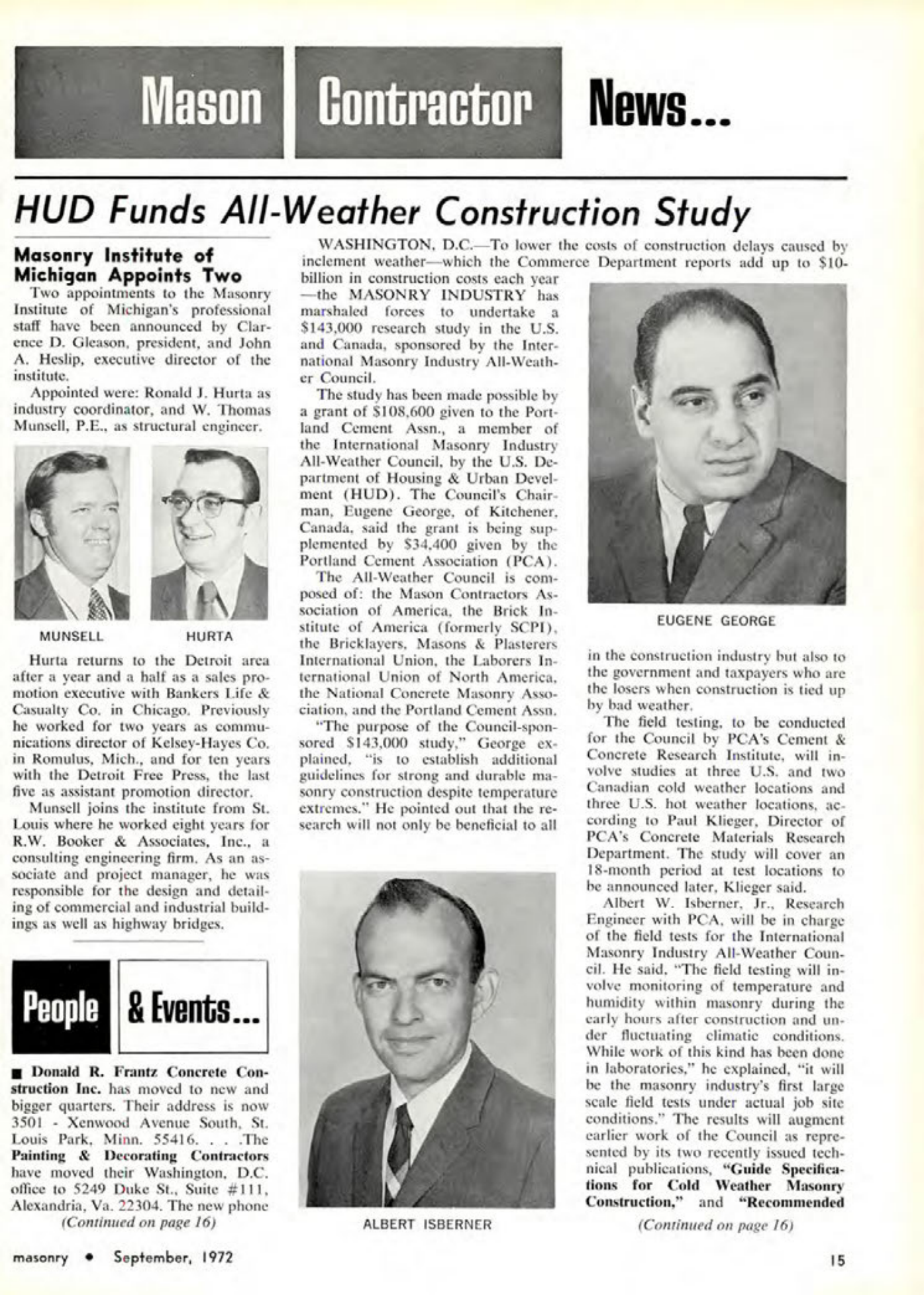Masonry Magazine September 1972 Page. 15