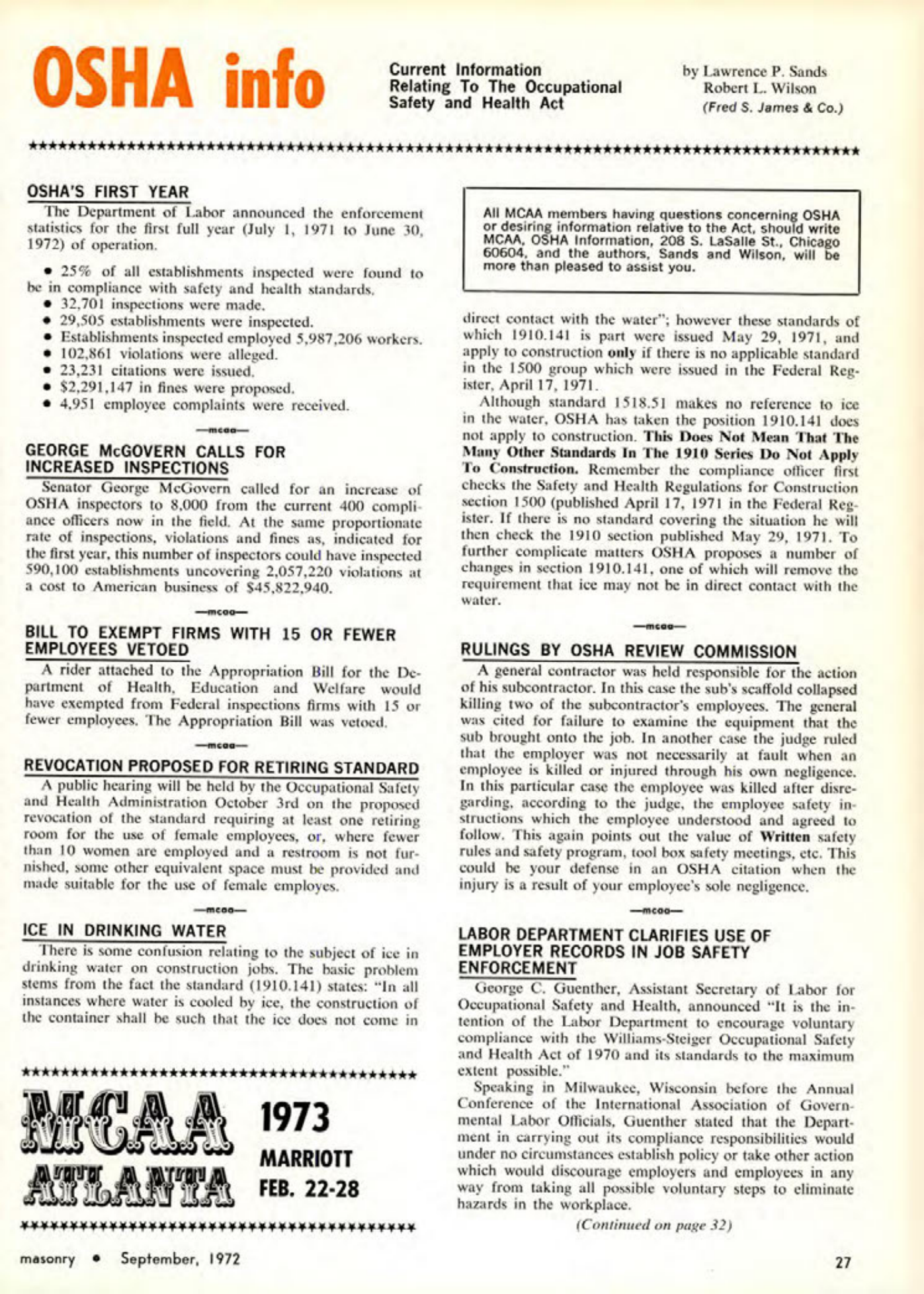 Masonry Magazine September 1972 Page. 31