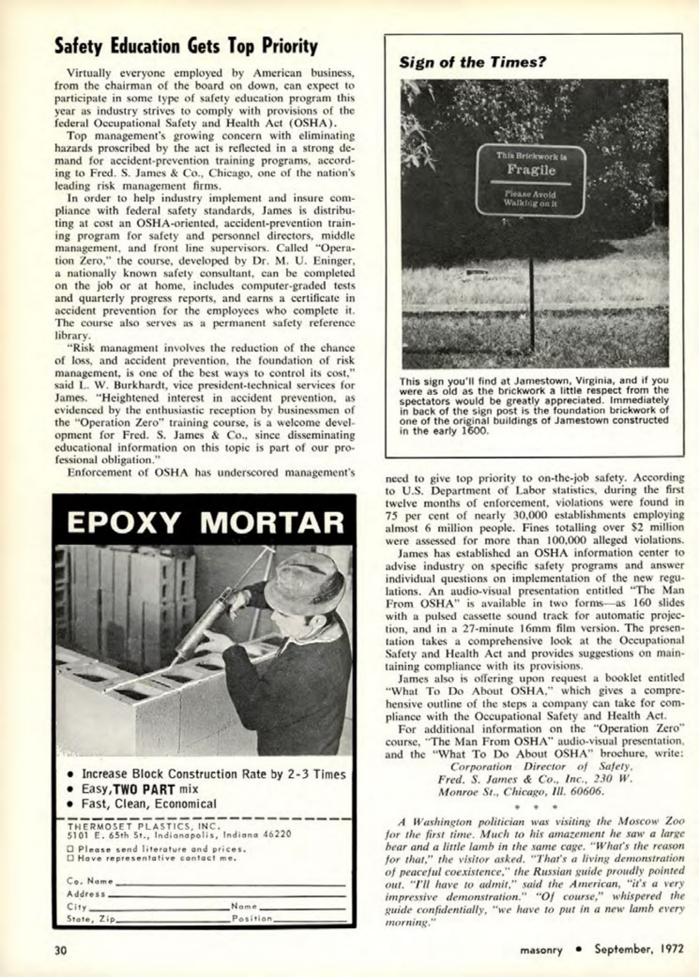 Masonry Magazine September 1972 Page. 34