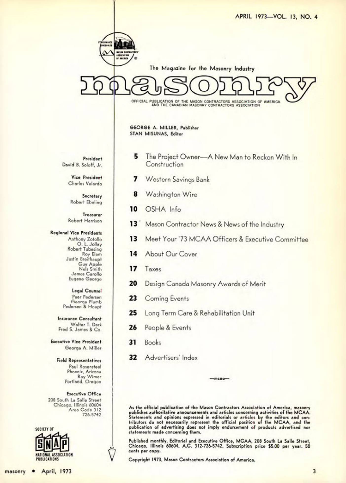 Masonry Magazine April 1973 Page. 3