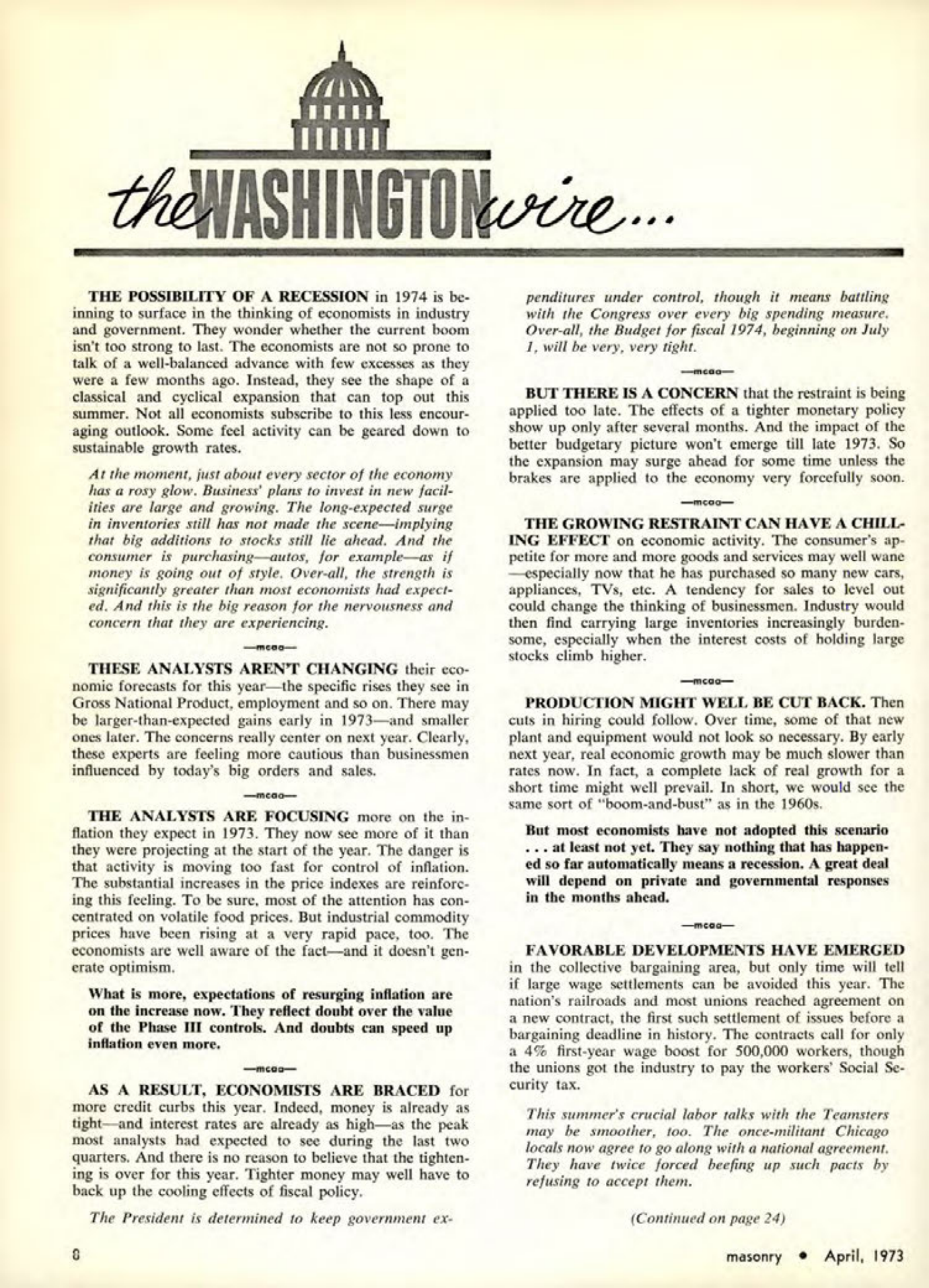 Masonry Magazine April 1973 Page. 8