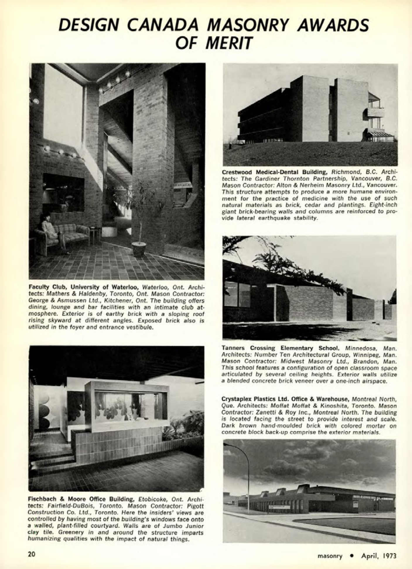 Masonry Magazine April 1973 Page. 20