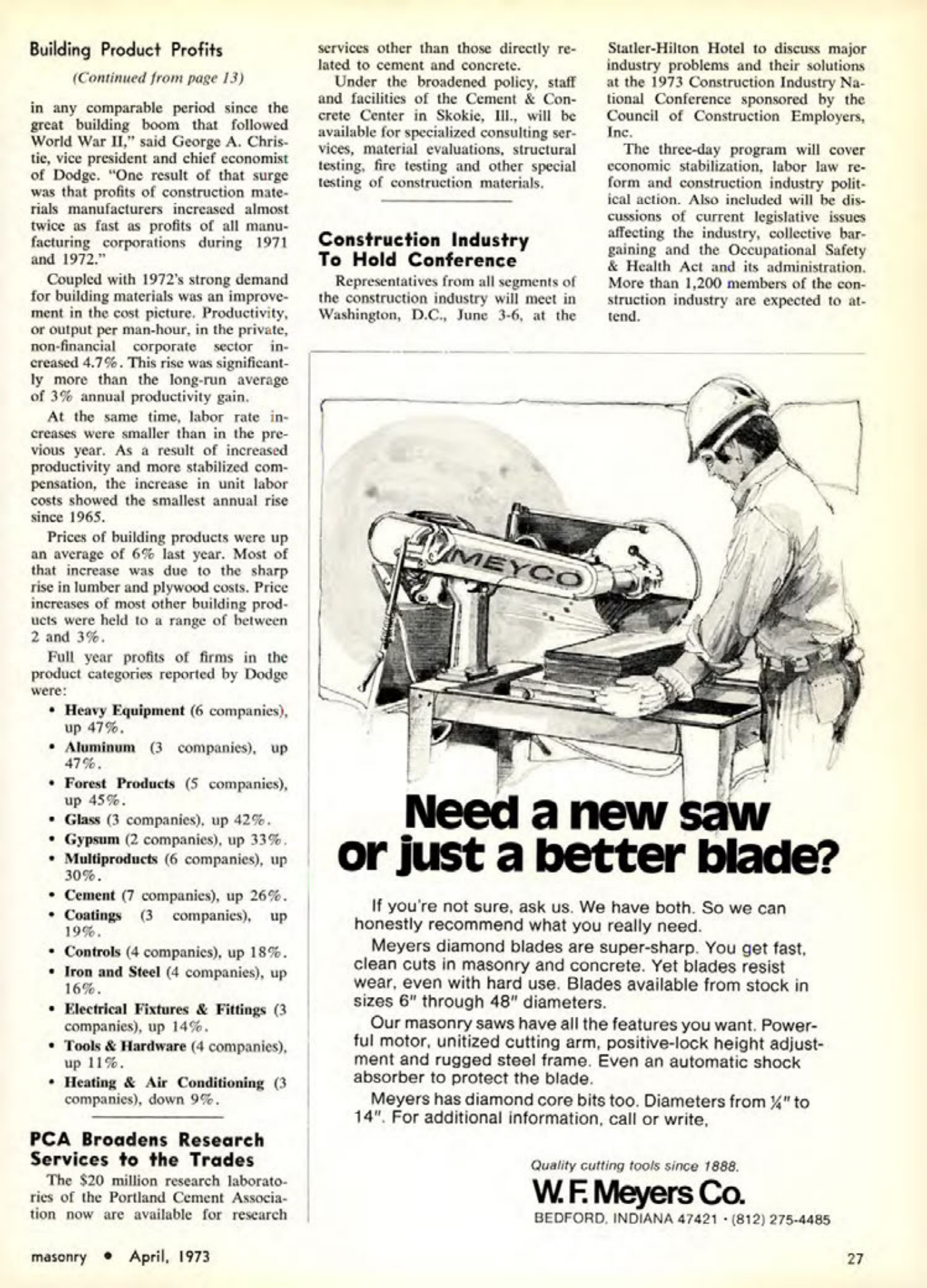 Masonry Magazine April 1973 Page. 27