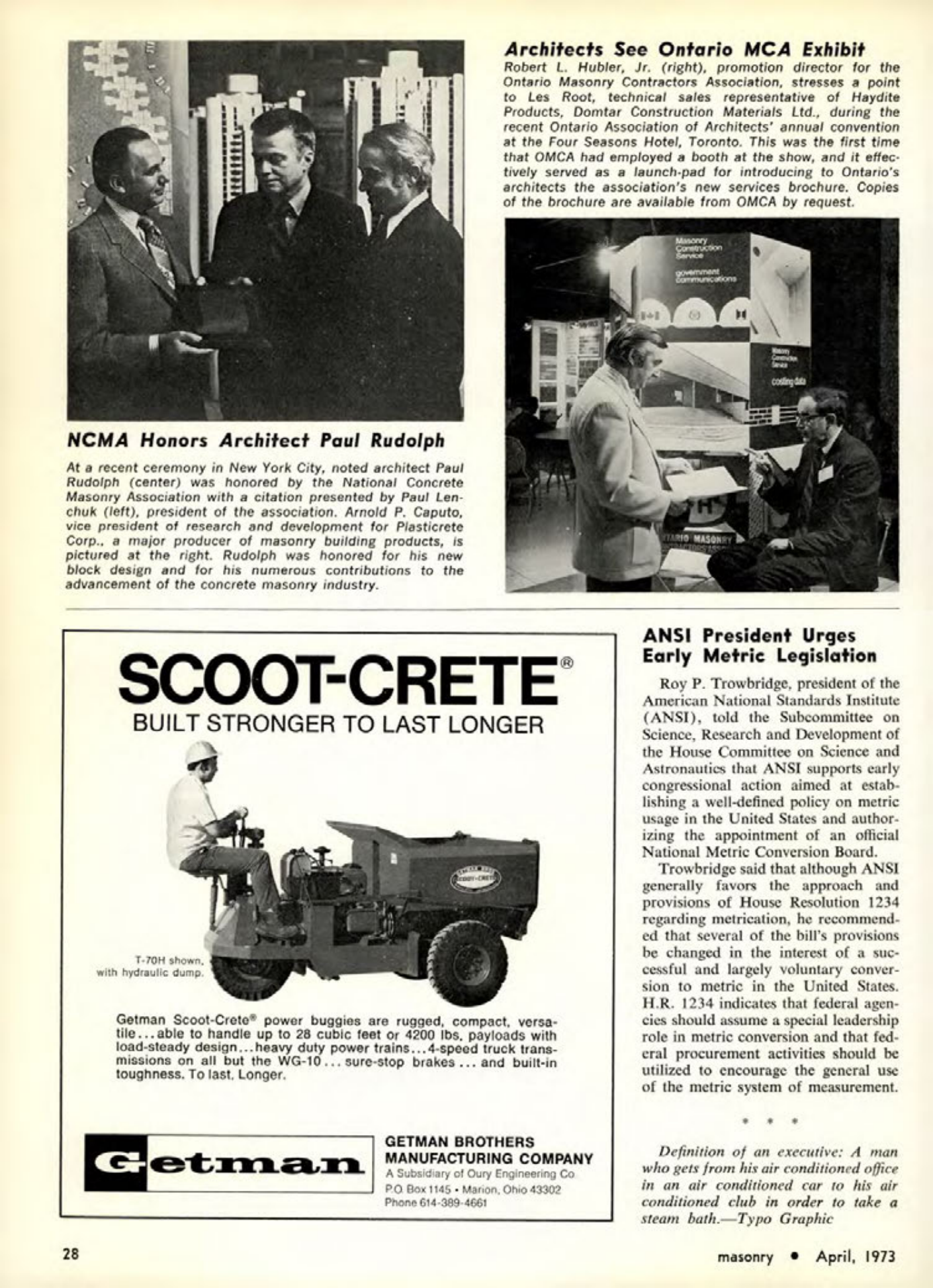 Masonry Magazine April 1973 Page. 28