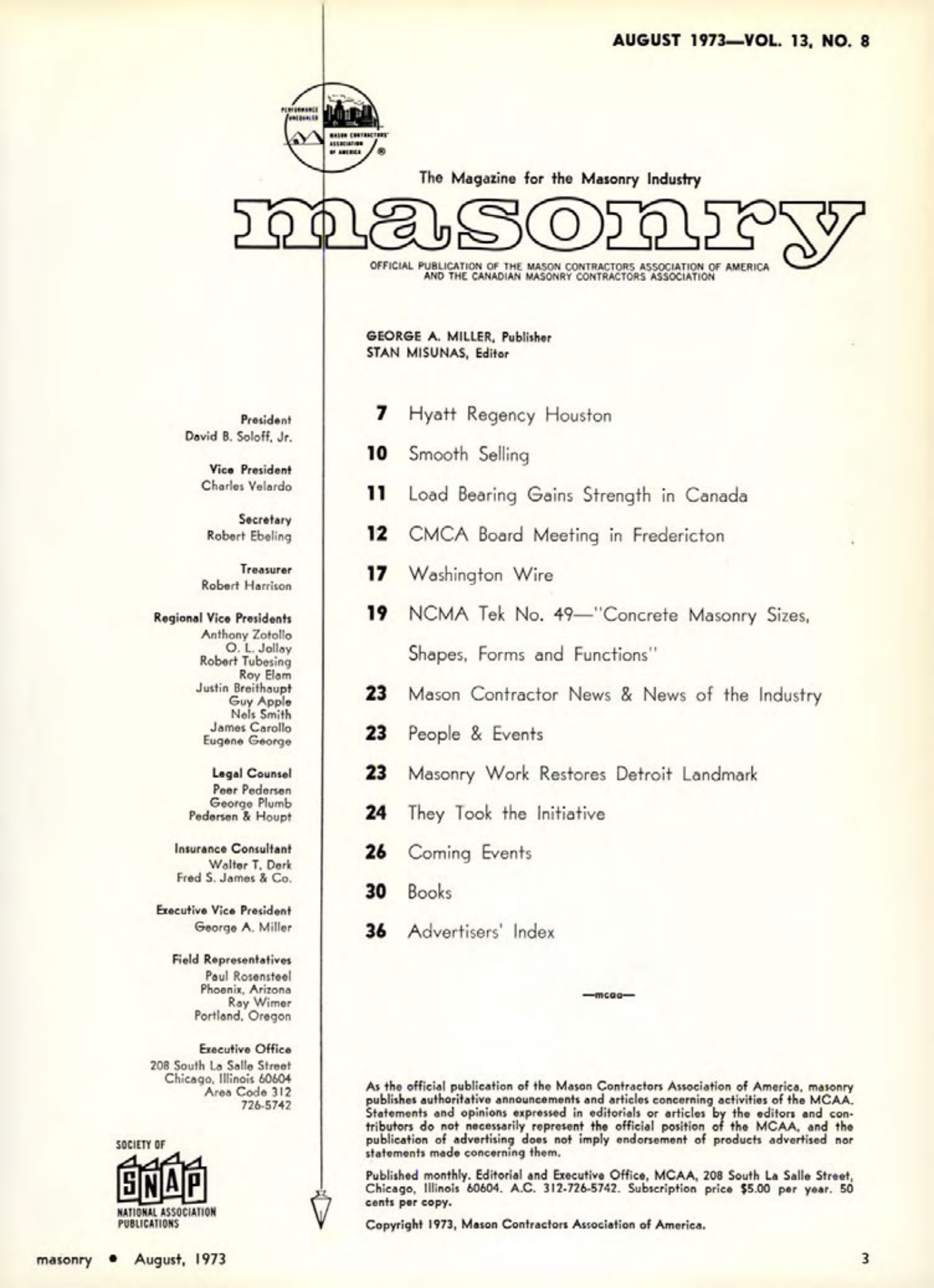 Masonry Magazine August 1973 Page. 3
