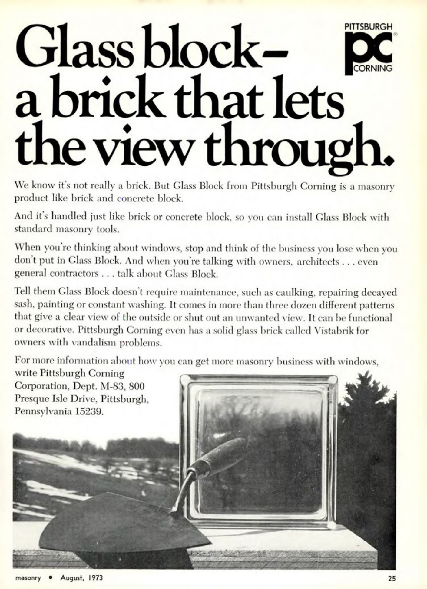 Masonry Magazine August 1973 Page. 25