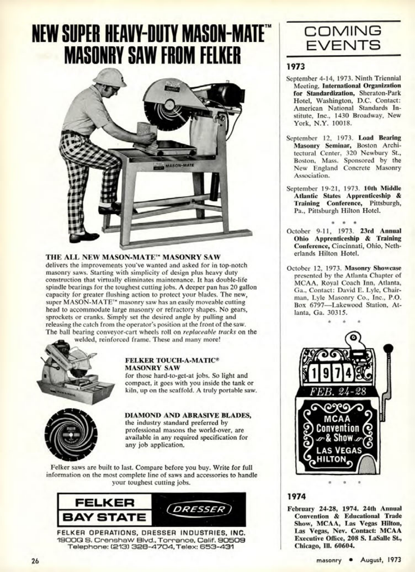 Masonry Magazine August 1973 Page. 26