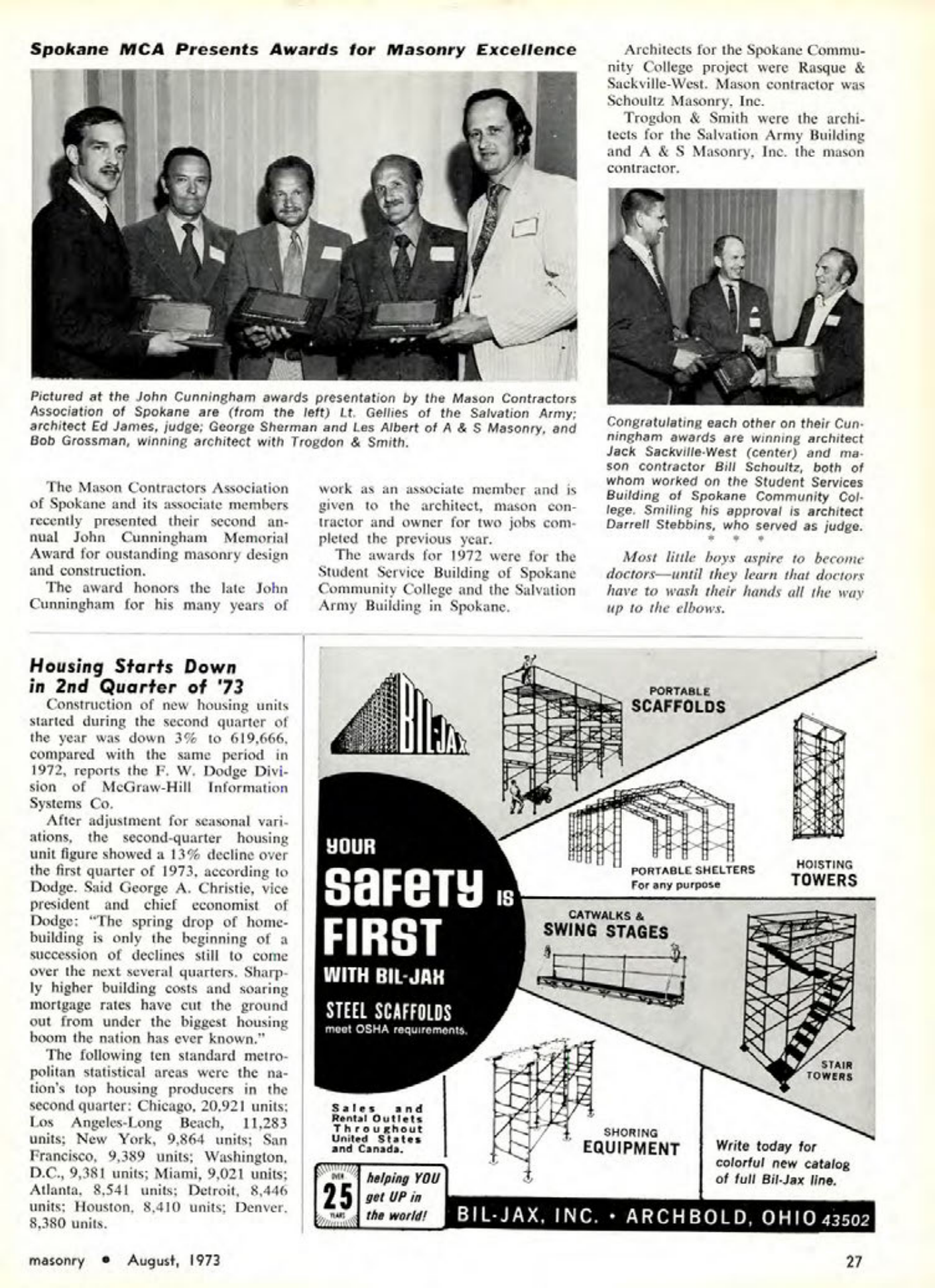 Masonry Magazine August 1973 Page. 27
