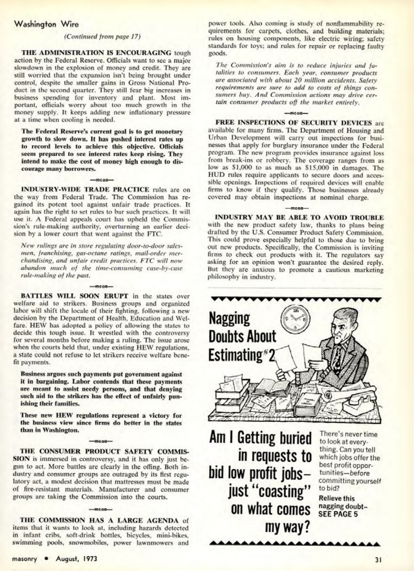 Masonry Magazine August 1973 Page. 31