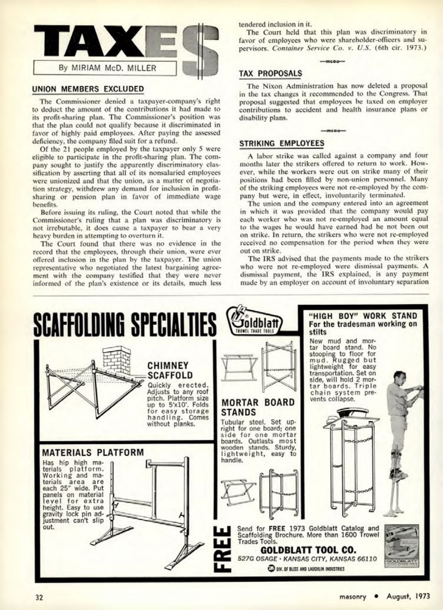 Masonry Magazine August 1973 Page. 32