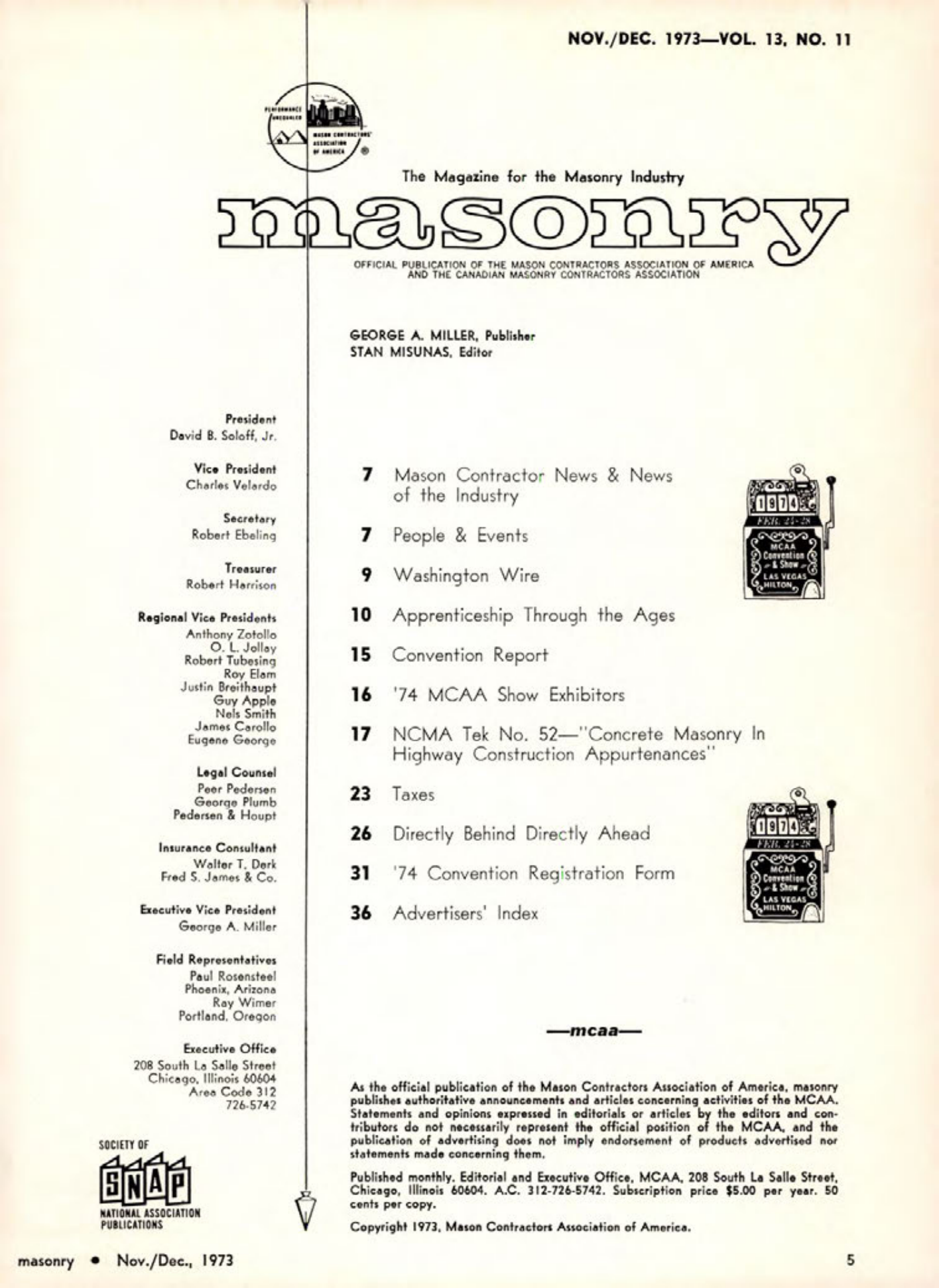 Masonry Magazine December 1973 Page. 5