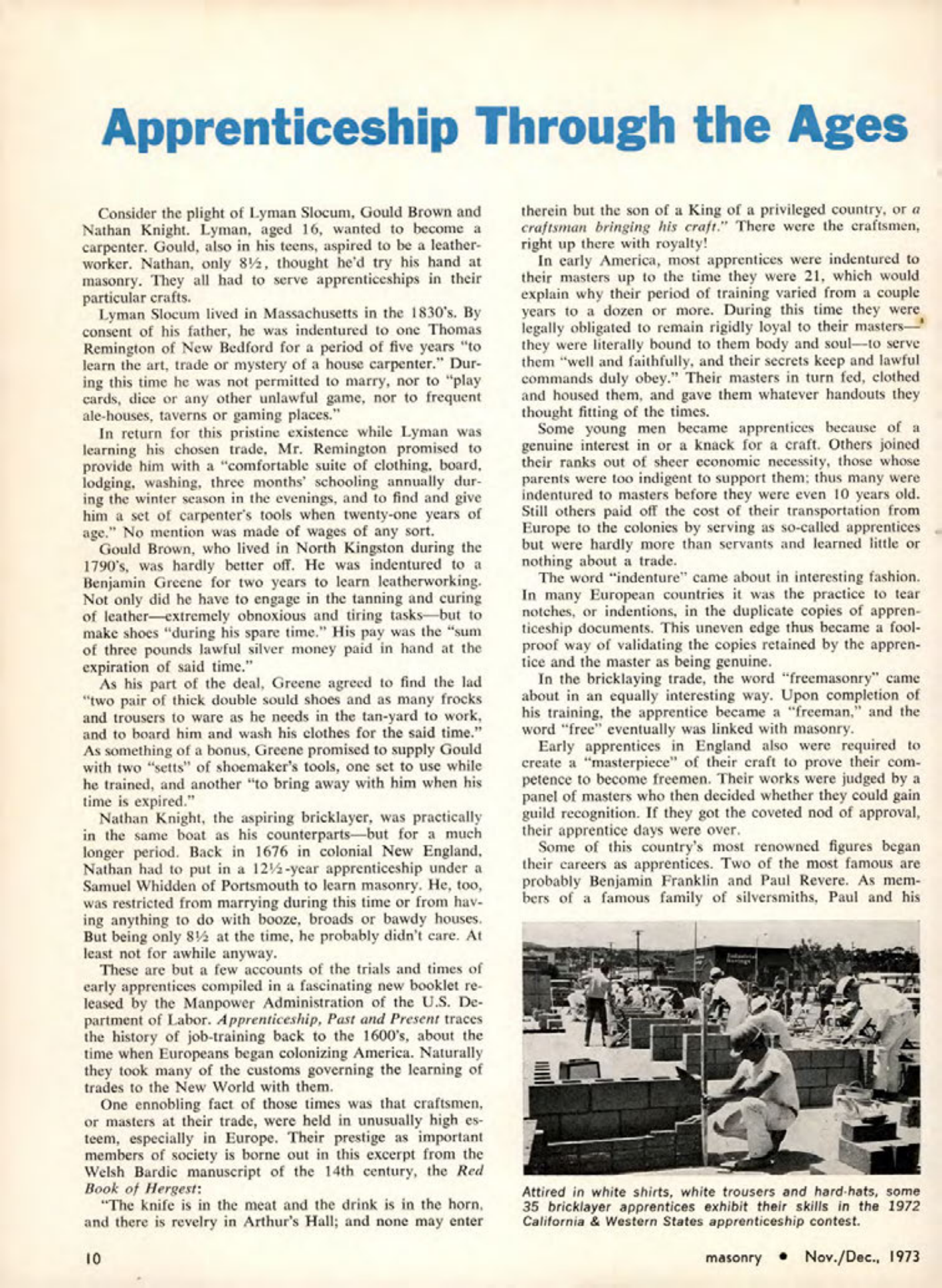 Masonry Magazine December 1973 Page. 10