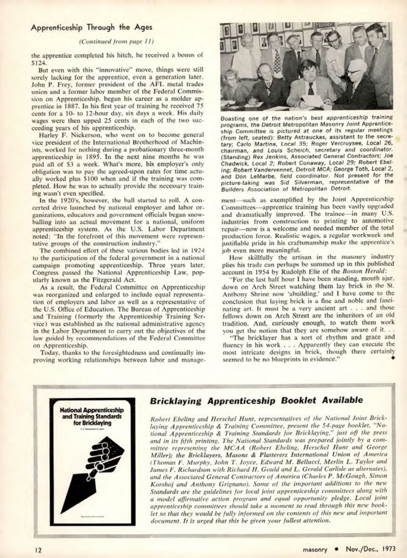 Masonry Magazine December 1973 Page. 12