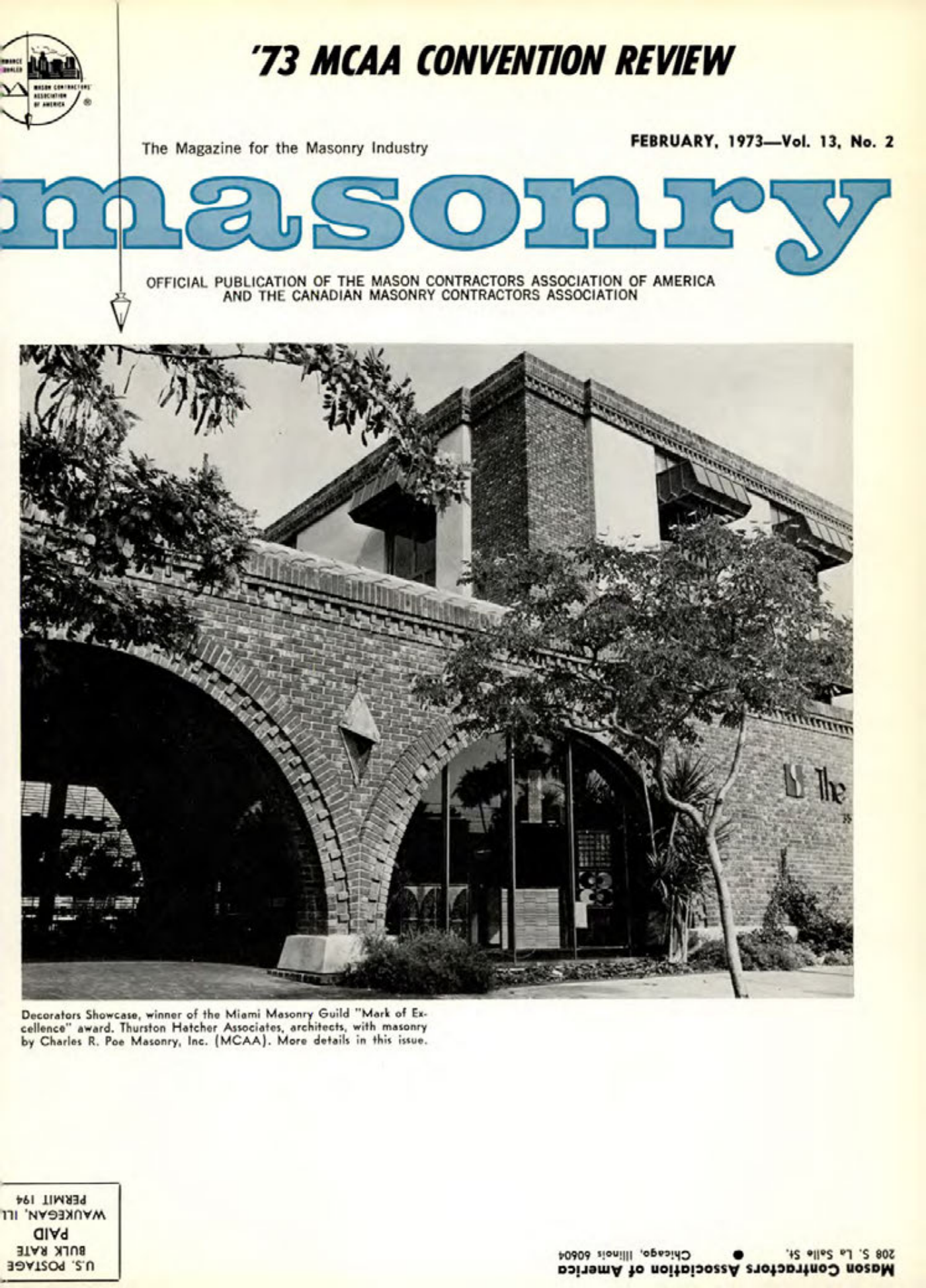Masonry Magazine February 1973 Page. 1